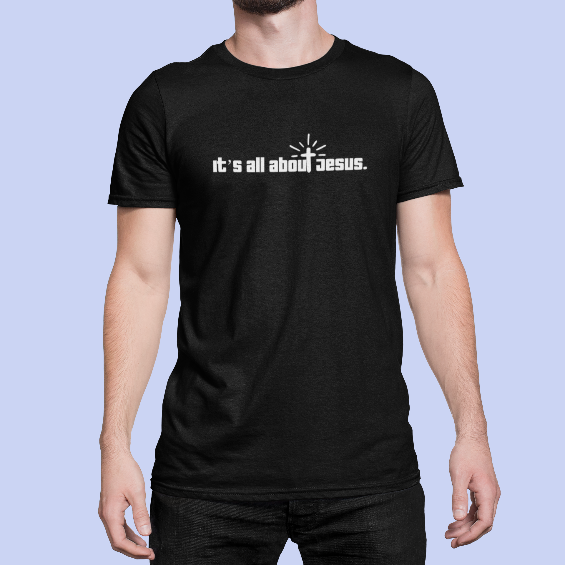 Unisex Inspirational - It's all about Jesus Tee, Faith-Based Apparel, Christian Gift, Casual Wear, Everyday Comfort, Religious Tee