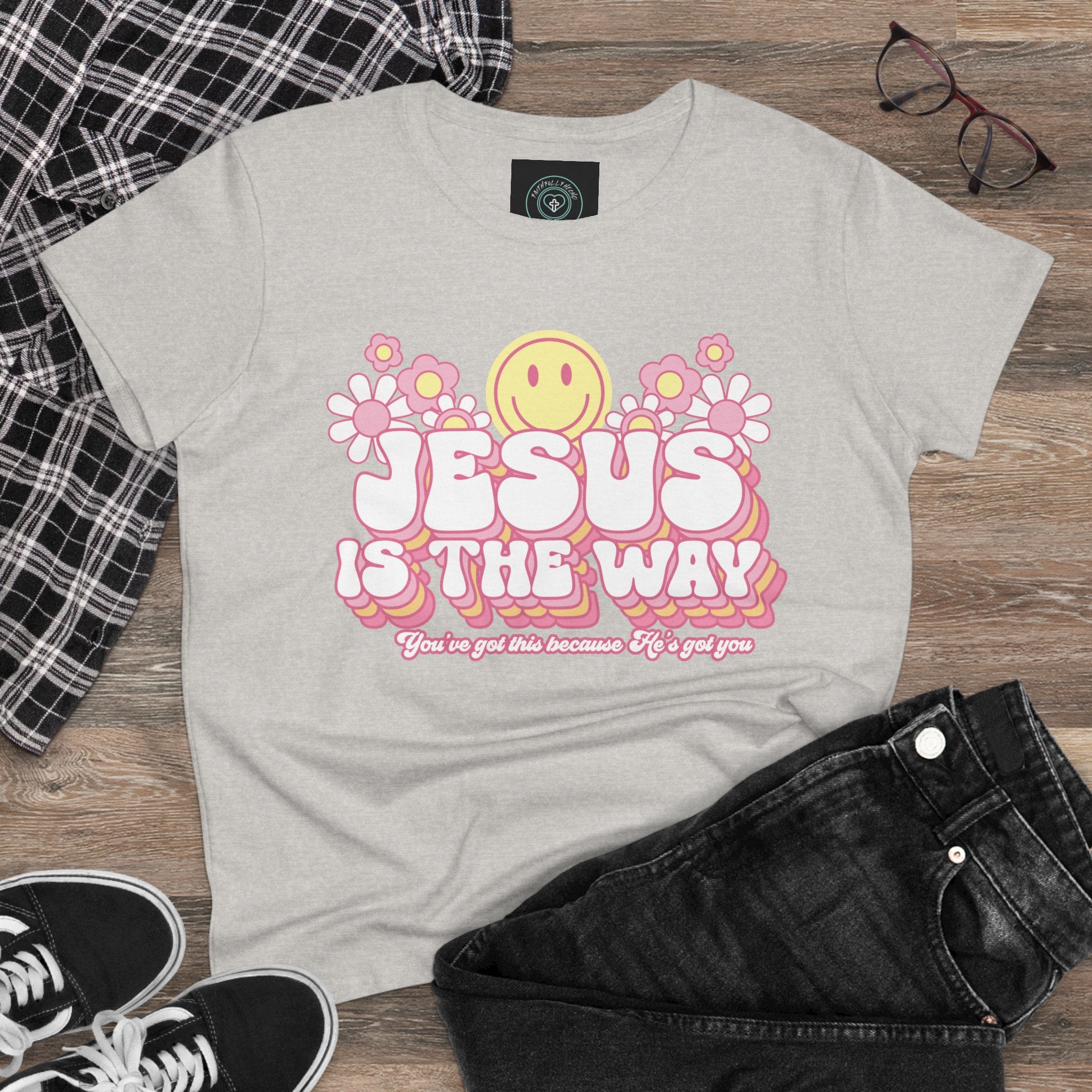 Inspirational Women's Tee, Casual Faith Shirt, Everyday Affirmation Top, Jesus is the Way Graphic Tee, Gift for Her