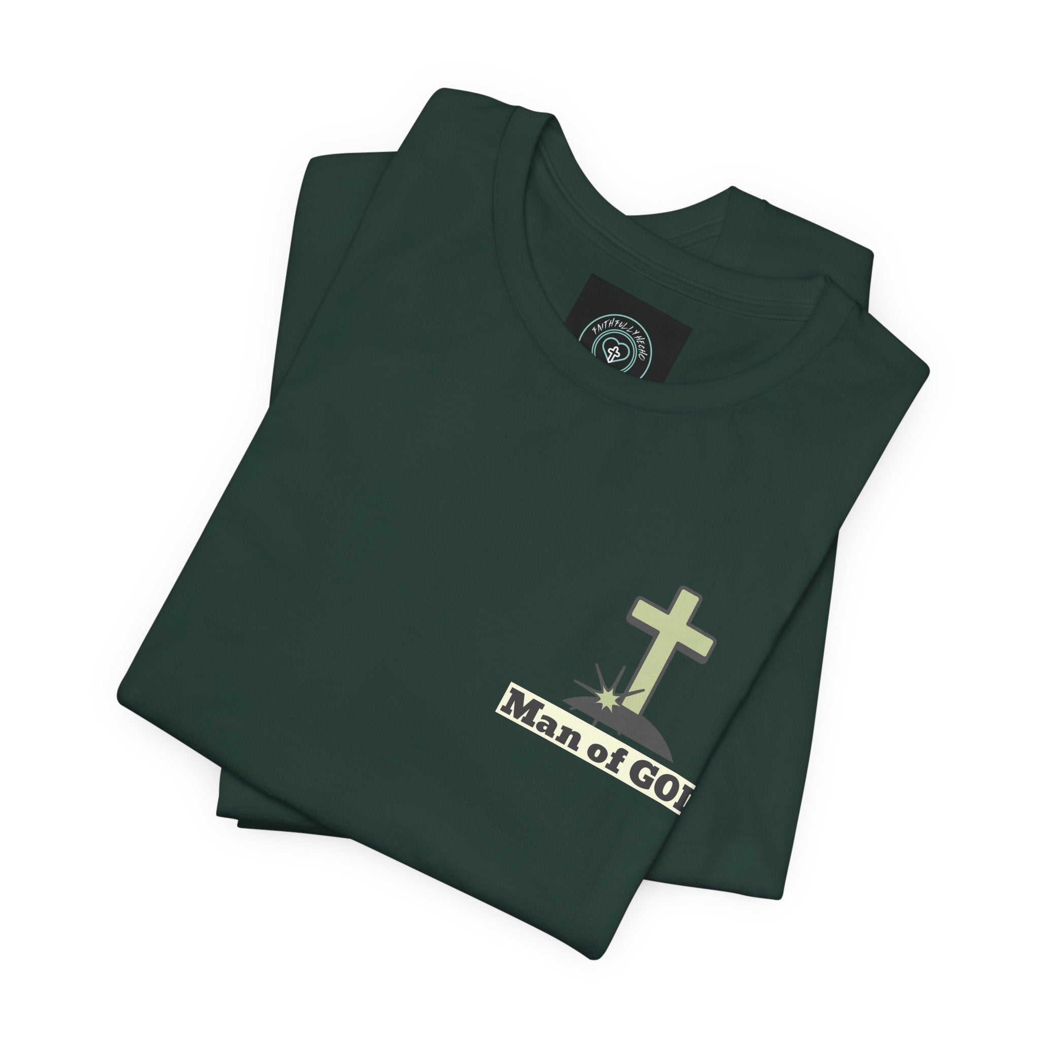 Men's Tshirt - 1 Corinthians 16:13 Bible Verse Design. Man of God, Stand firm in the Faith