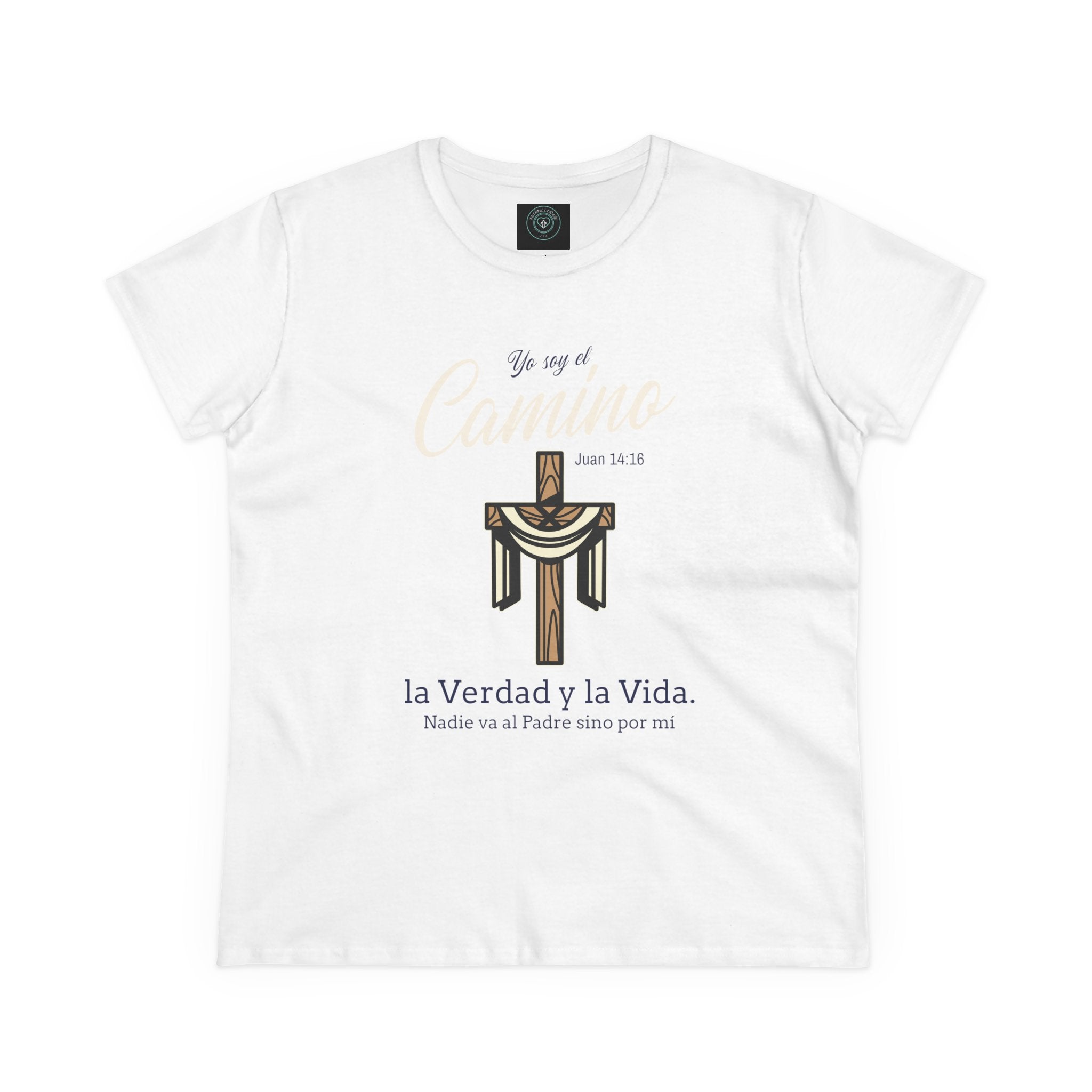 Women's Tee - "Yo soy el Camino, La Verdad y la Vida", Verso  biblico Juan 14:16 - Faithfully Hecho