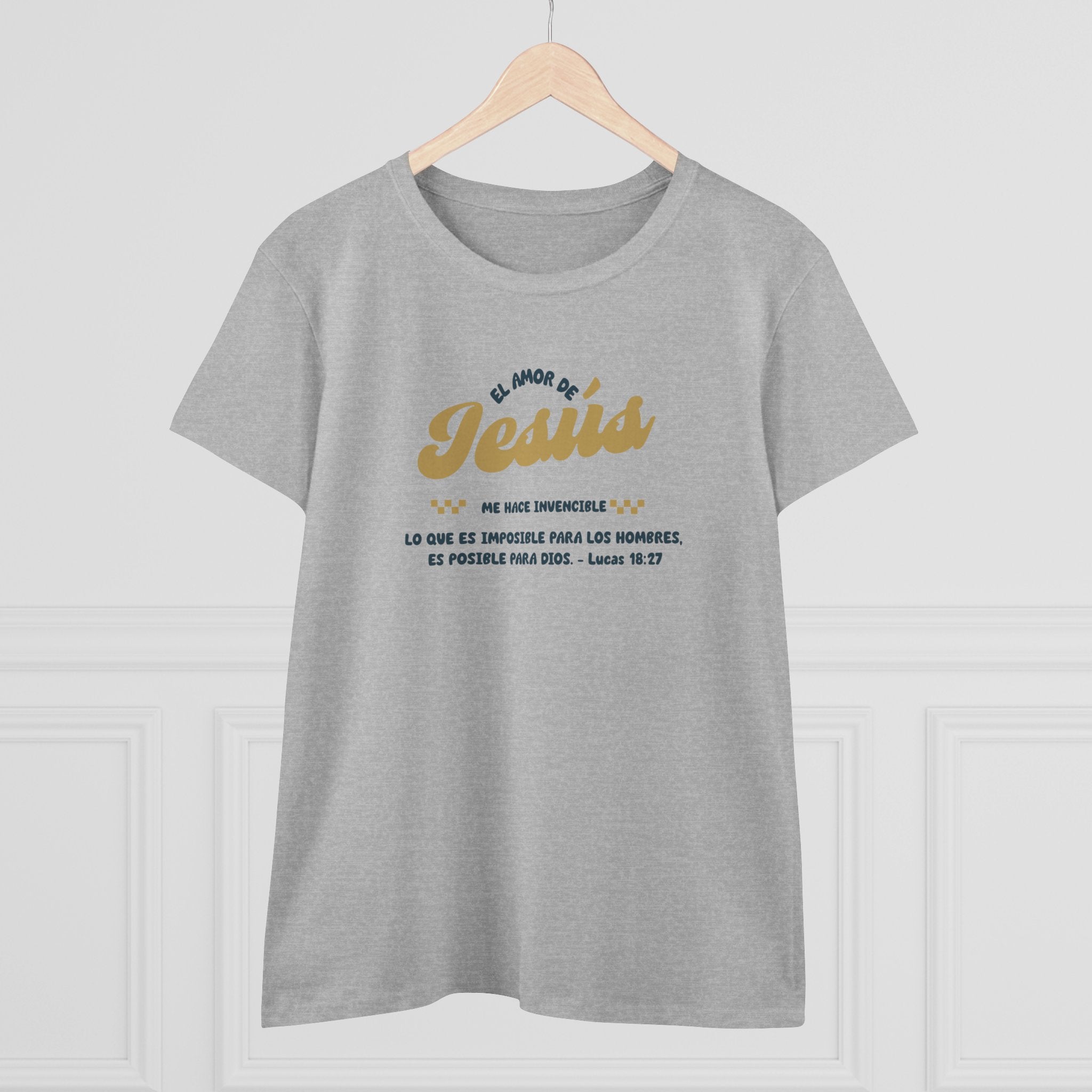 El Amor de Jesus Español Jesus Women's Tee, Casual Faith Shirt, Everyday Affirmation Top, Godly Girl Mujer de Dios graphic Tee, Gift for Her