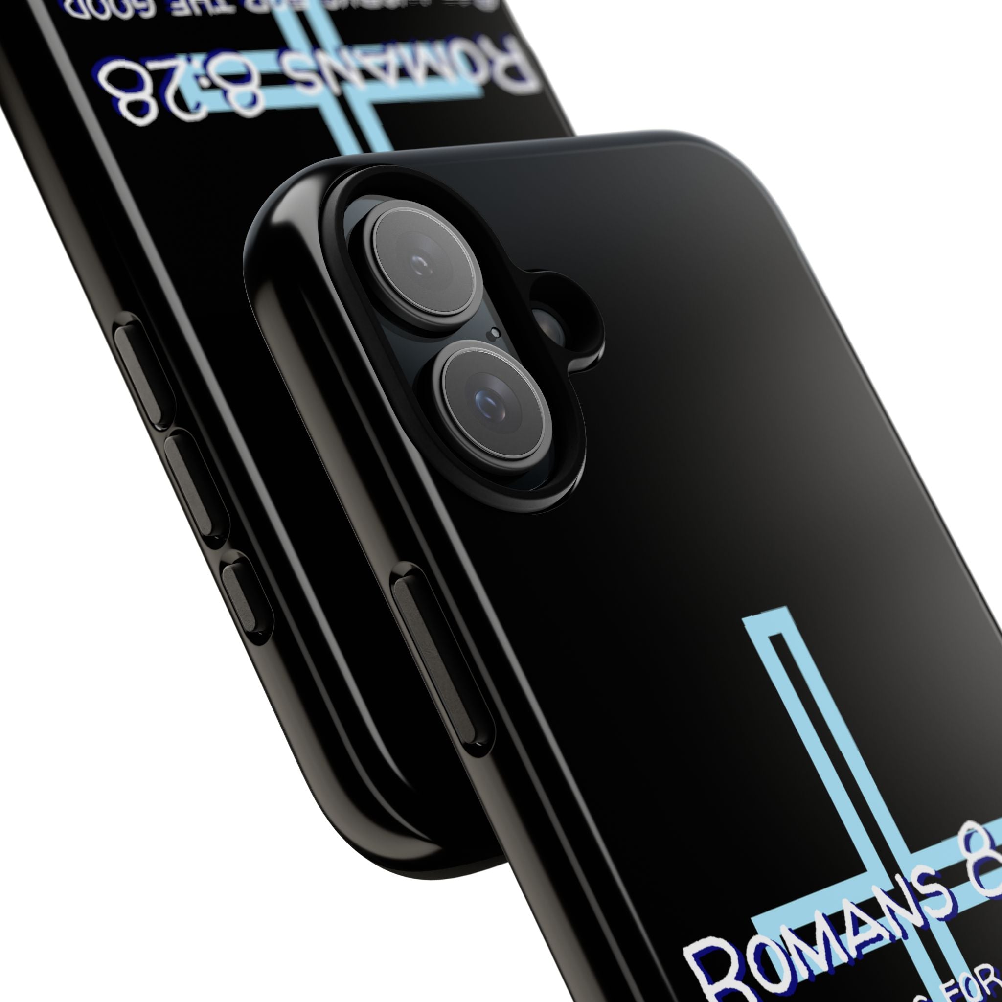 Christian Phone Case for iPhone series, Tough Phone Case, Romans 8:28 Inspirational Gift, Faith-Based Phone Cover, Religious Style, Durable Cell Case