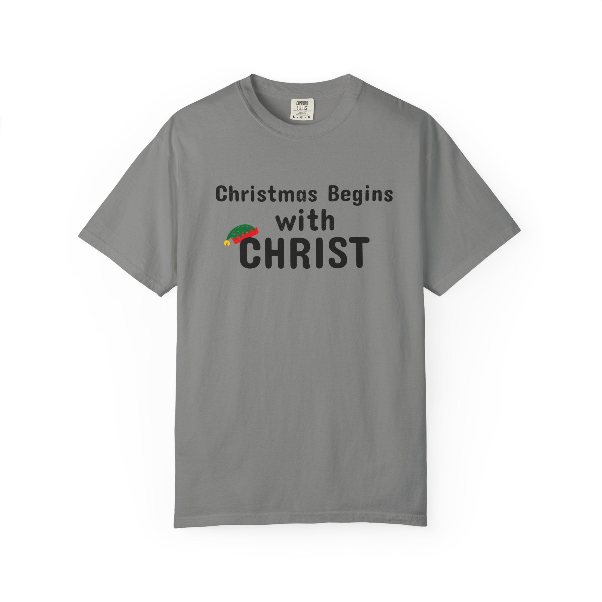Christmas begins with Christ - Christian UNISEX tshirt - Church- Worship - Birthday - Family