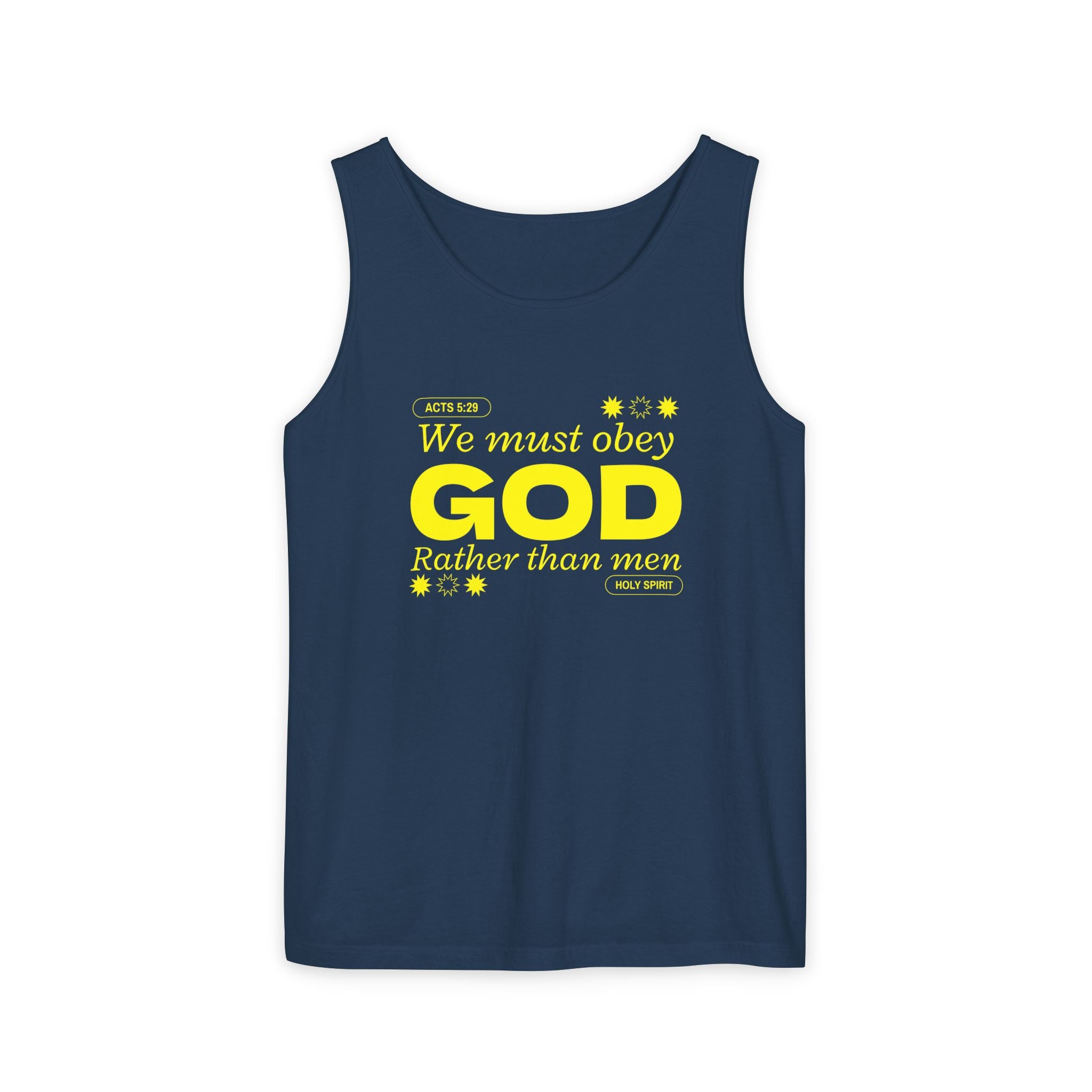 Faith-Inspired Tank Top, We must Obey God, Summer Essential, Religious Gift, Casual Wear, Christian Apparel