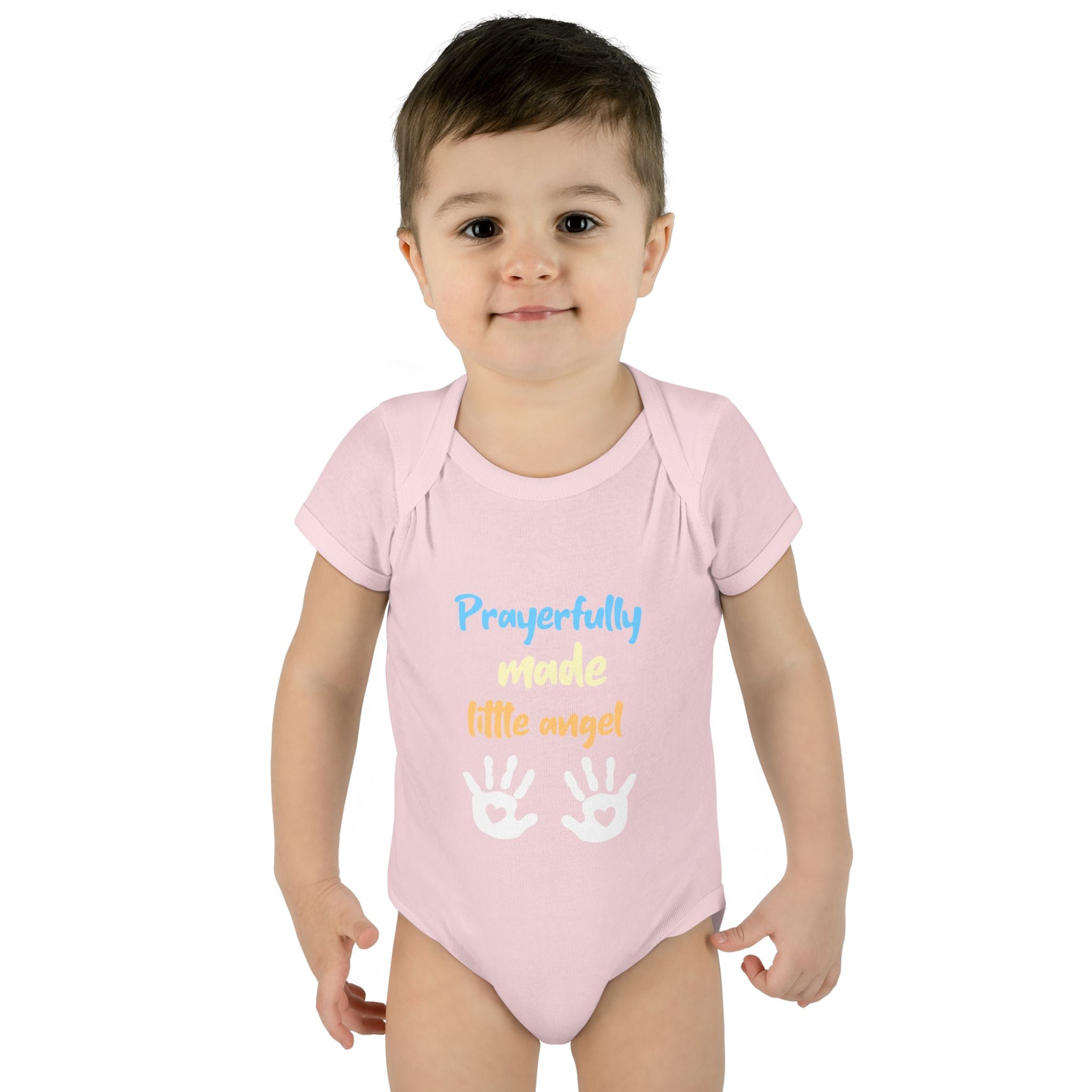 Prayerfully made Infant Bodysuit, Cute Baby Outfit, Baby Shower Gift Girl or Boy, Newborn Clothes, Christian Baby Apparel