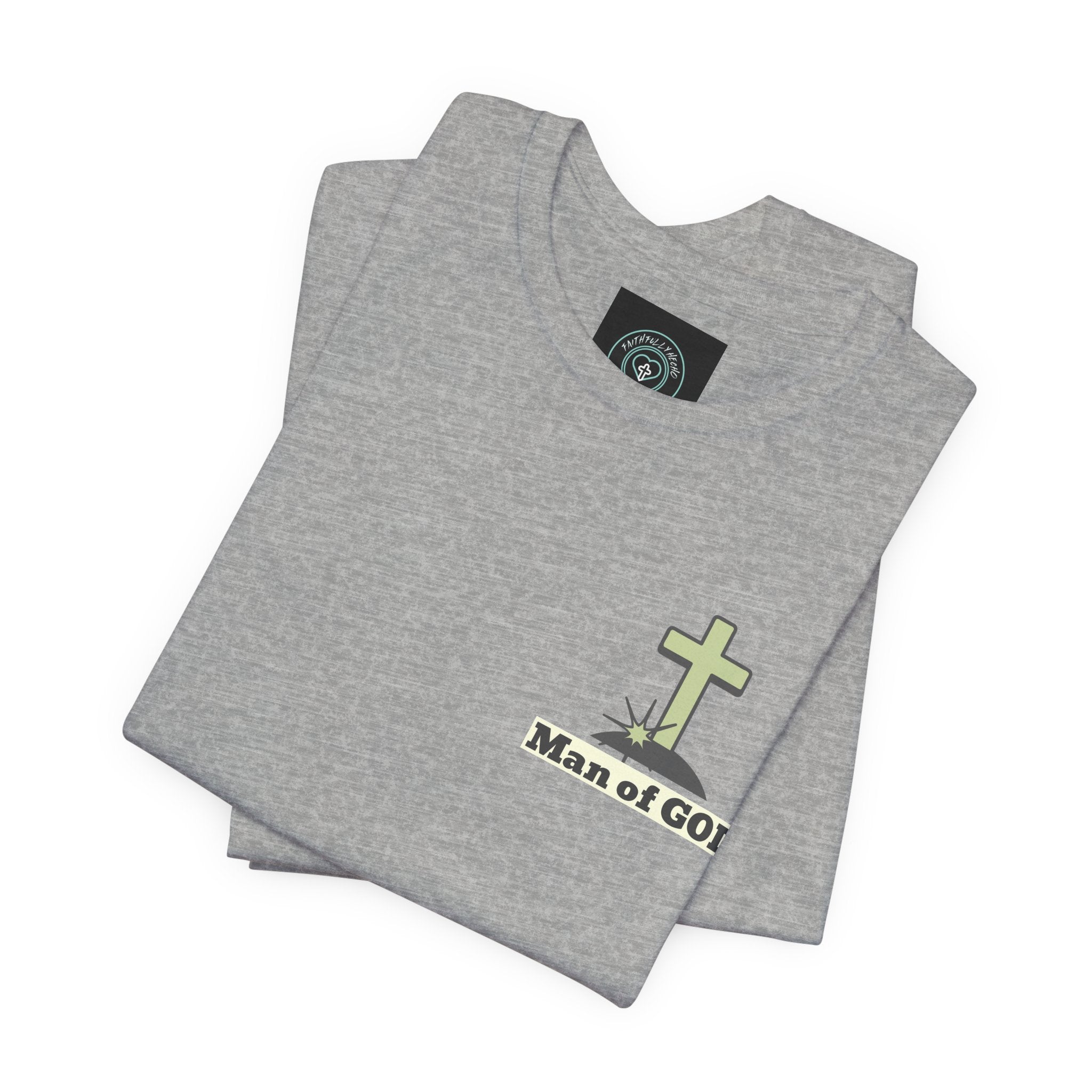 Men's Tshirt - 1 Corinthians 16:13 Bible Verse Design. Man of God, Stand firm in the Faith