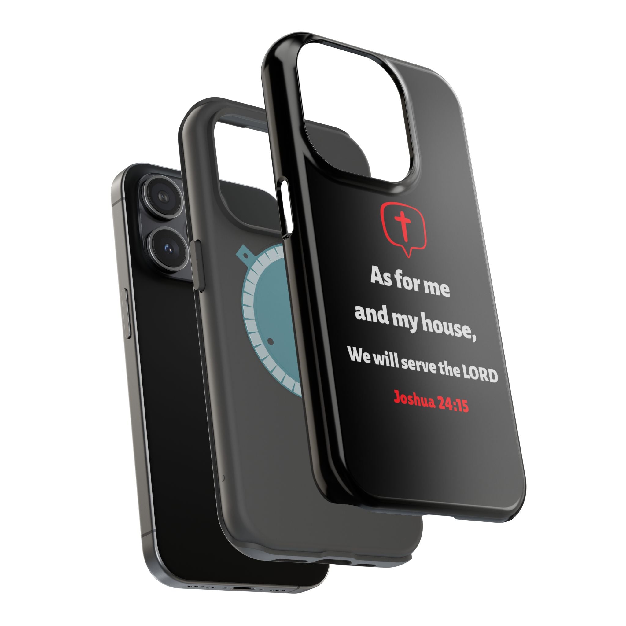 Inspirational Phone Case with bible verse Joshua 24:15 | Custom Magnetic Tough Case for iPhone series, Bible Verse Gifts, Faith-Based Accessories for Christians, Unique Phone Cover