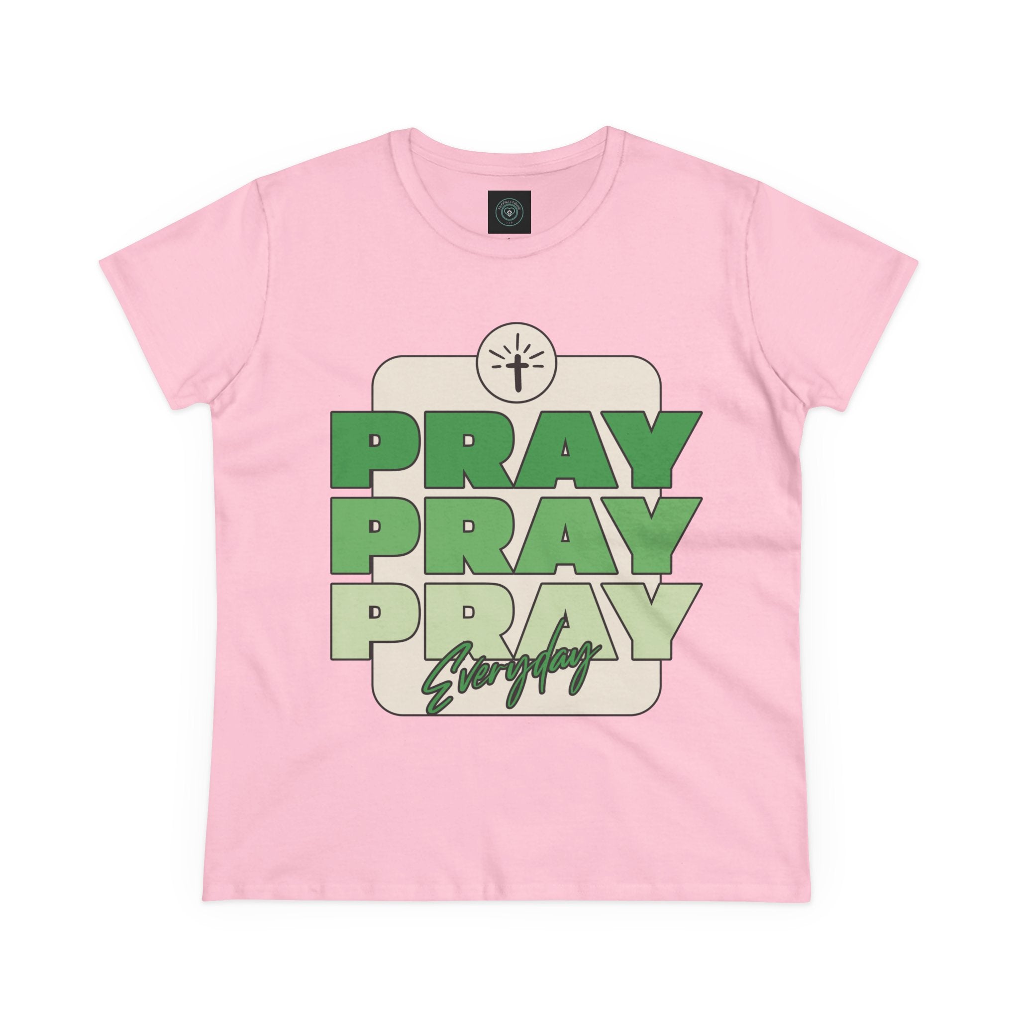 Pray Women's Tee, Casual Faith Shirt, Pray Everyday Top, Gift - Birthday - Christian Gift - Faithfully Hecho