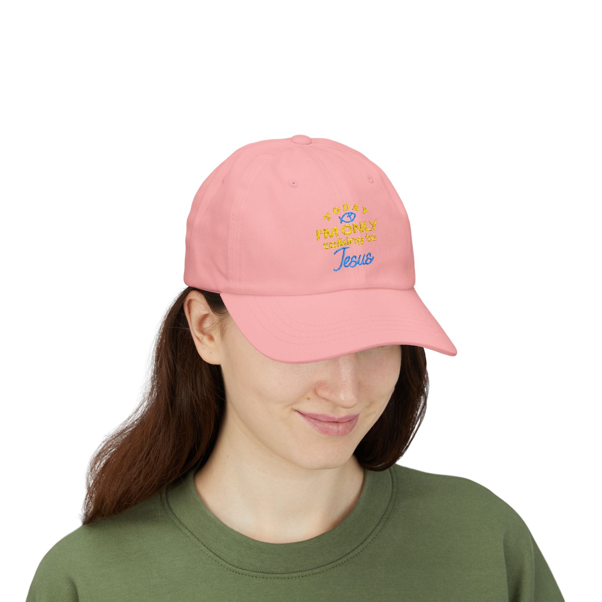 Classic Christian Cap , Christian Faith Accessories with message "Today I only talking to Jesus", Gift for her or him.