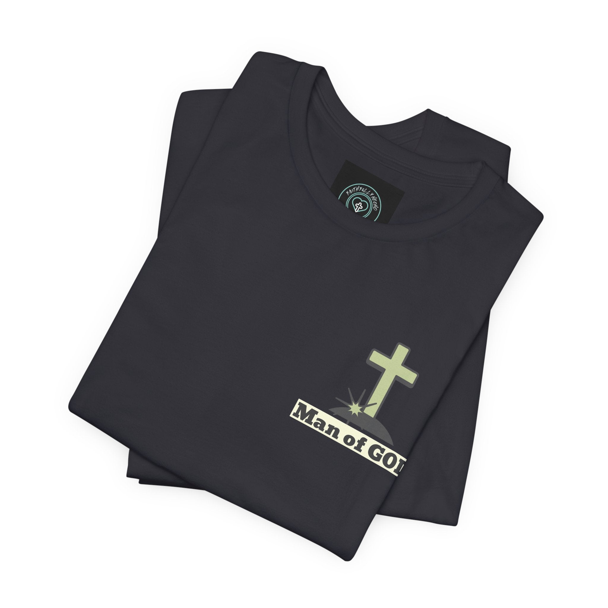 Men's Tshirt - 1 Corinthians 16:13 Bible Verse Design. Man of God, Stand firm in the Faith