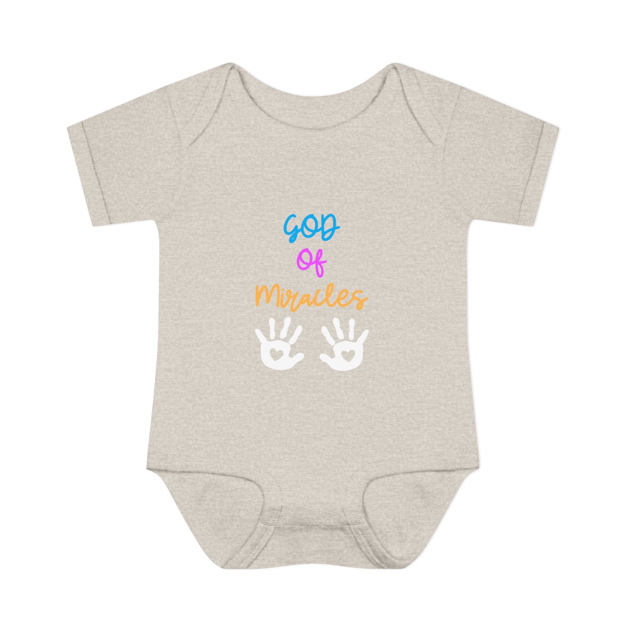 God of Miracles Infant Bodysuit, Cute Baby Outfit, Baby Shower Gift Girl or boy, Newborn Clothes, Christian Baby Apparel