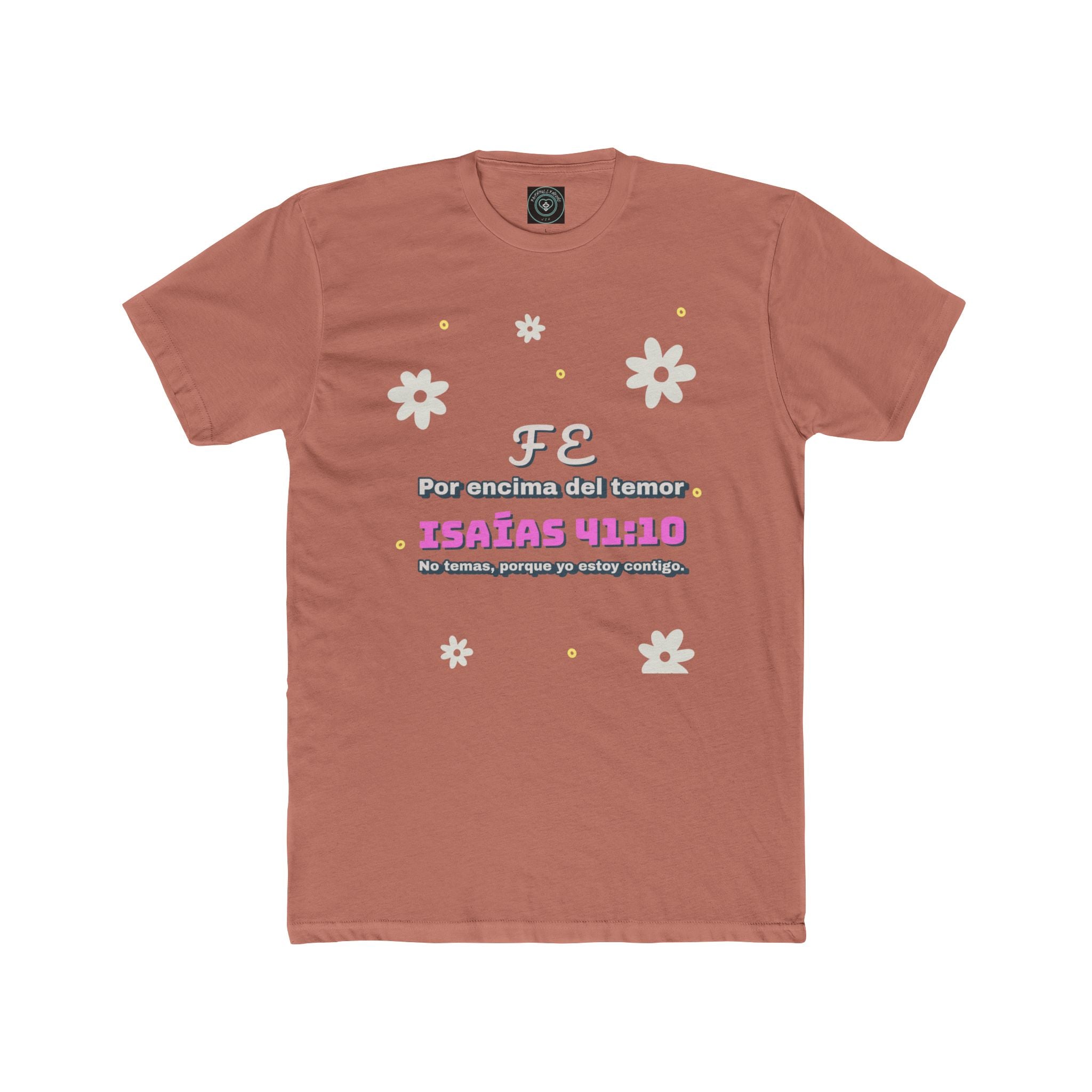 Fe por encima del Temor -Inspired Cotton Crew Tee, Bible Verse Tee | Isaías 41:10 | Christian T-Shirt, Inspirational Apparel, Gift for Believers