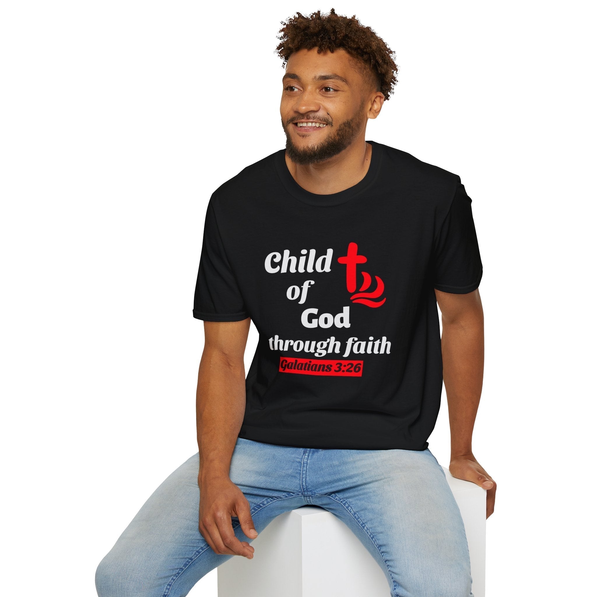 Faith-Inspired Unisex T-Shirt - Child of God Through Faith, Inspirational Tee, Christian Apparel, Gift for Believers