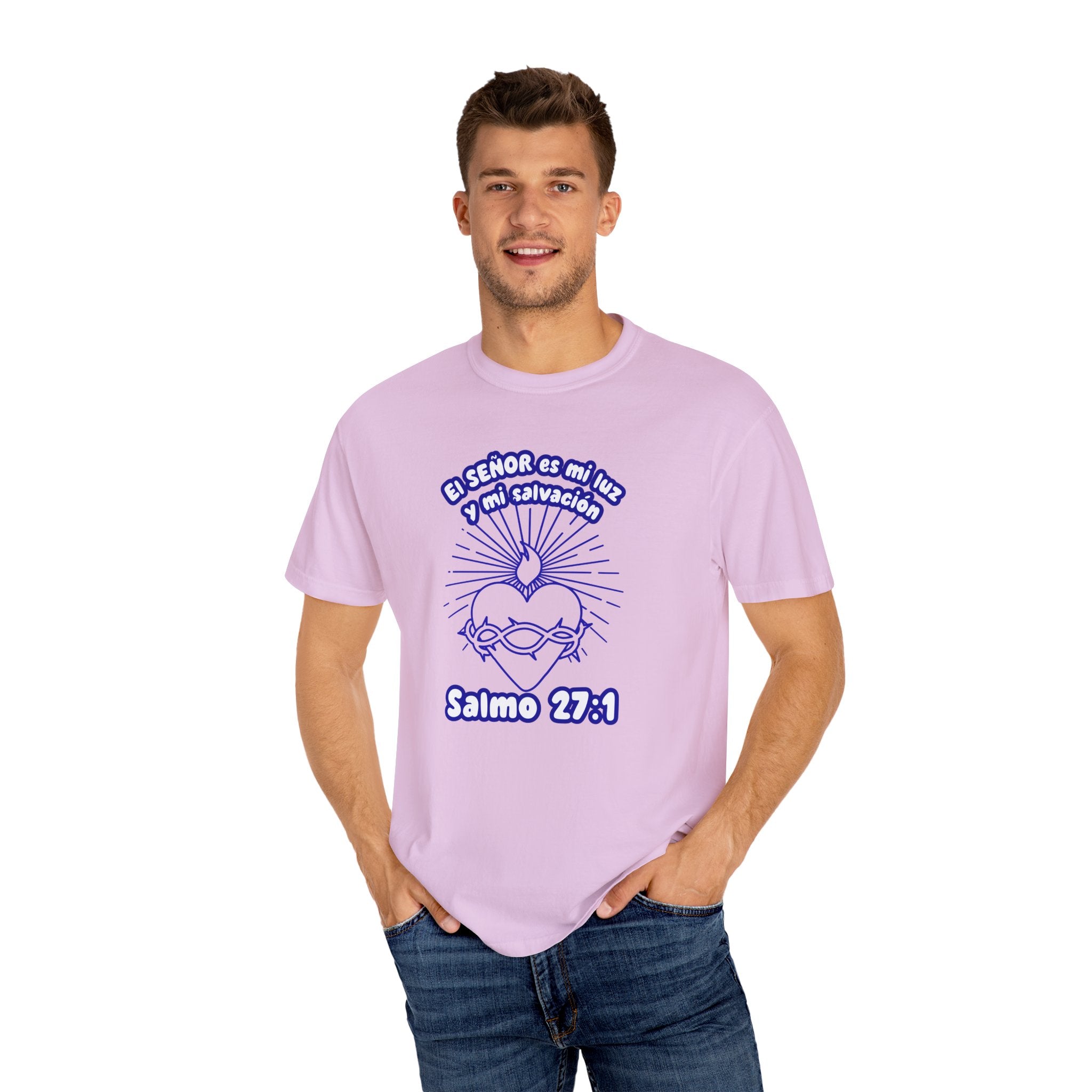 Christian Unisex Spanish Tee - Inspirado en el Salmo 27:1 " El seÑor es mi Luz y mi Salvacion. Great for gift, Birthday, Church.