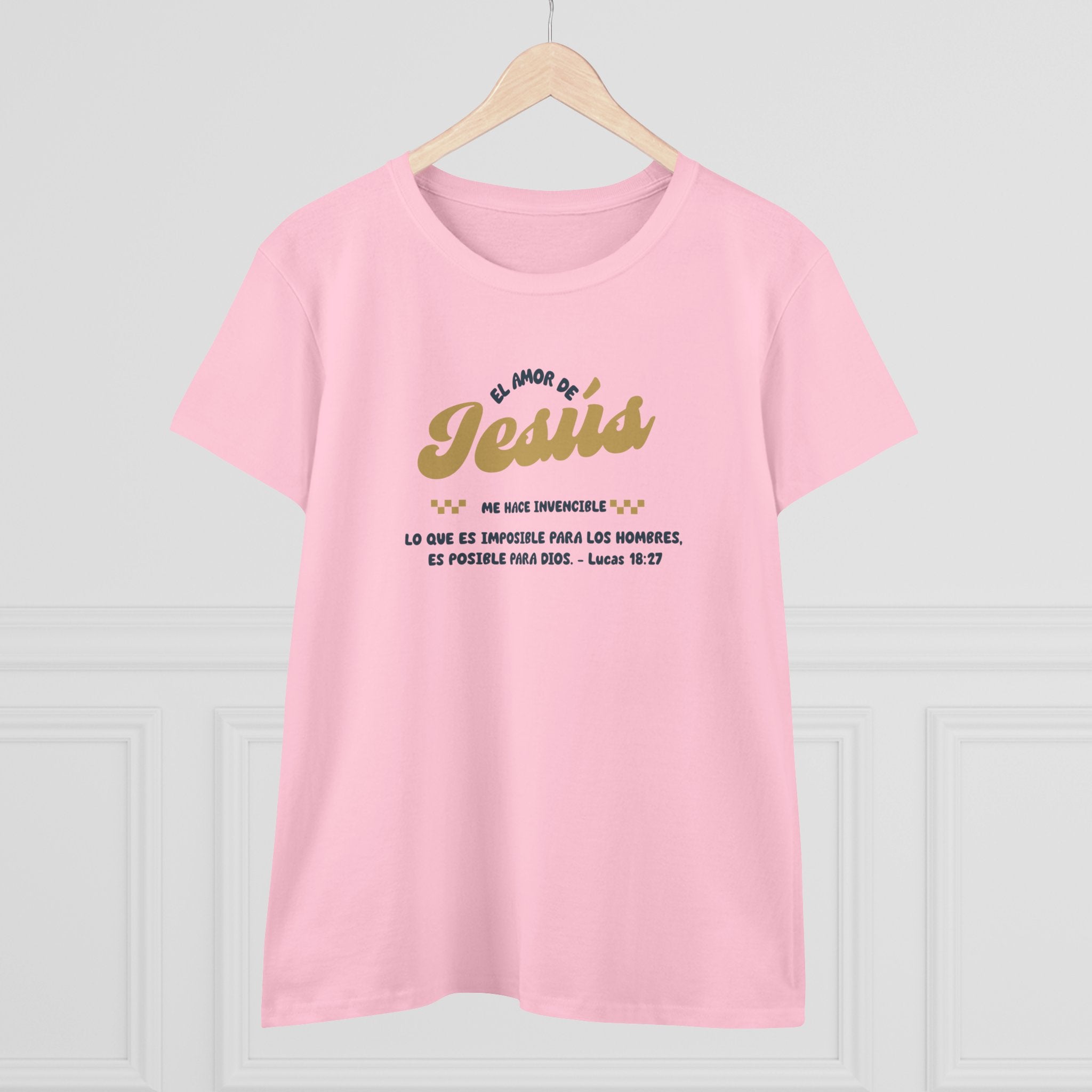 El Amor de Jesus Español Jesus Women's Tee, Casual Faith Shirt, Everyday Affirmation Top, Godly Girl Mujer de Dios graphic Tee, Gift for Her