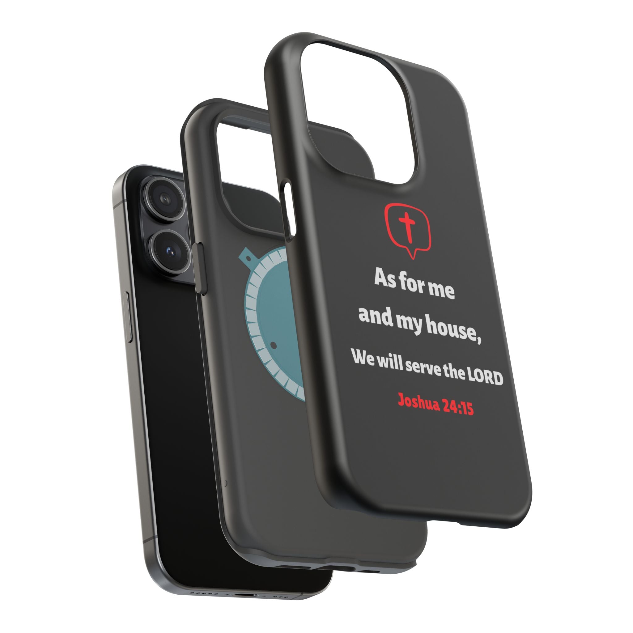 Inspirational Phone Case with bible verse Joshua 24:15 | Custom Magnetic Tough Case for iPhone series, Bible Verse Gifts, Faith-Based Accessories for Christians, Unique Phone Cover