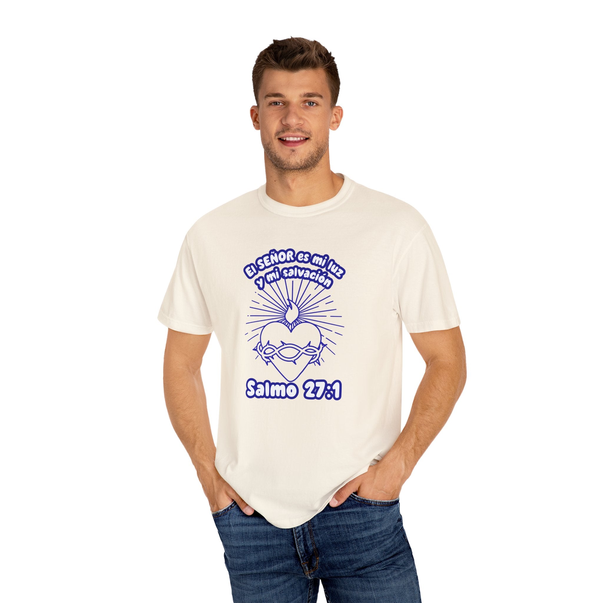Christian Unisex Spanish Tee - Inspirado en el Salmo 27:1 " El seÑor es mi Luz y mi Salvacion. Great for gift, Birthday, Church.