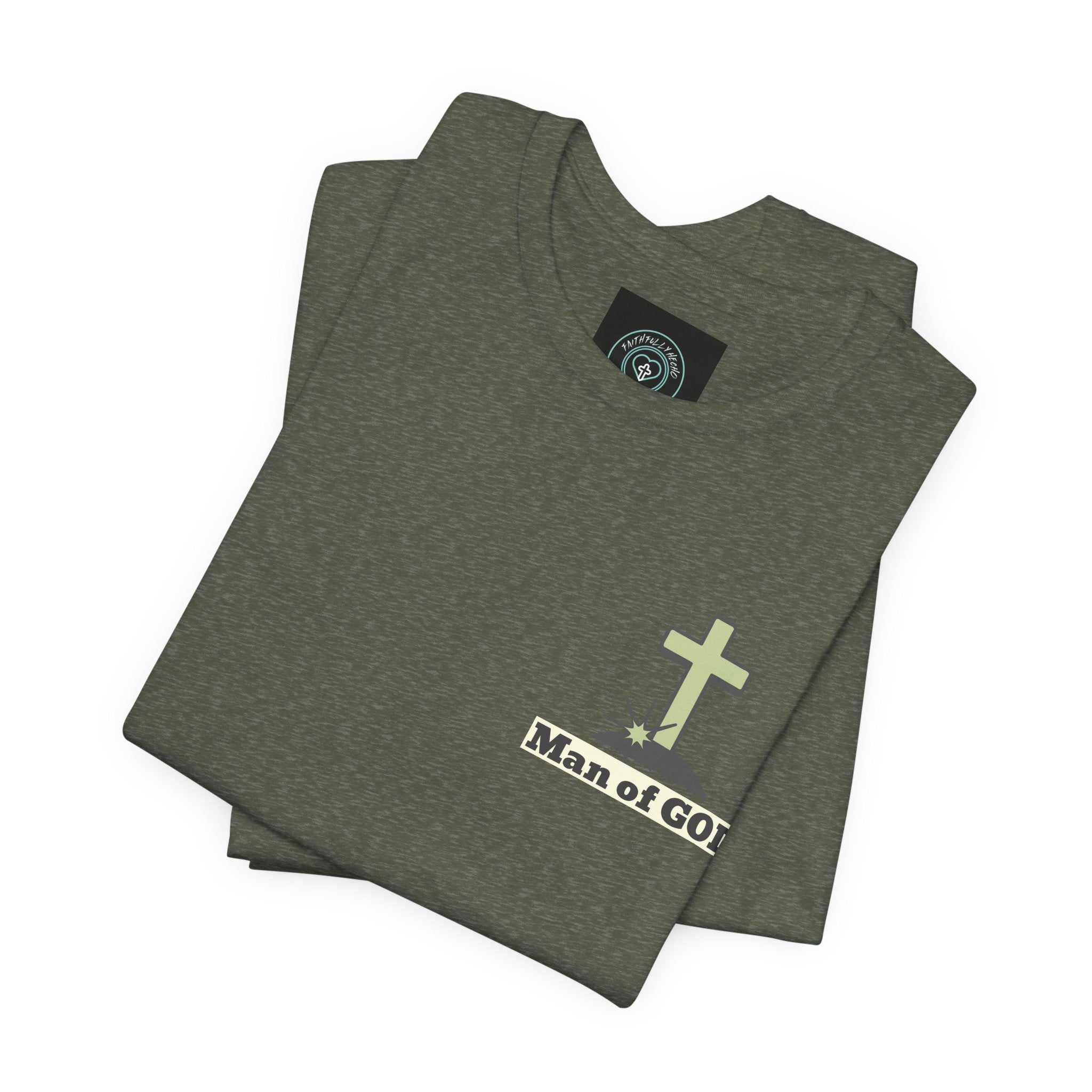 Men's Tshirt - 1 Corinthians 16:13 Bible Verse Design. Man of God, Stand firm in the Faith