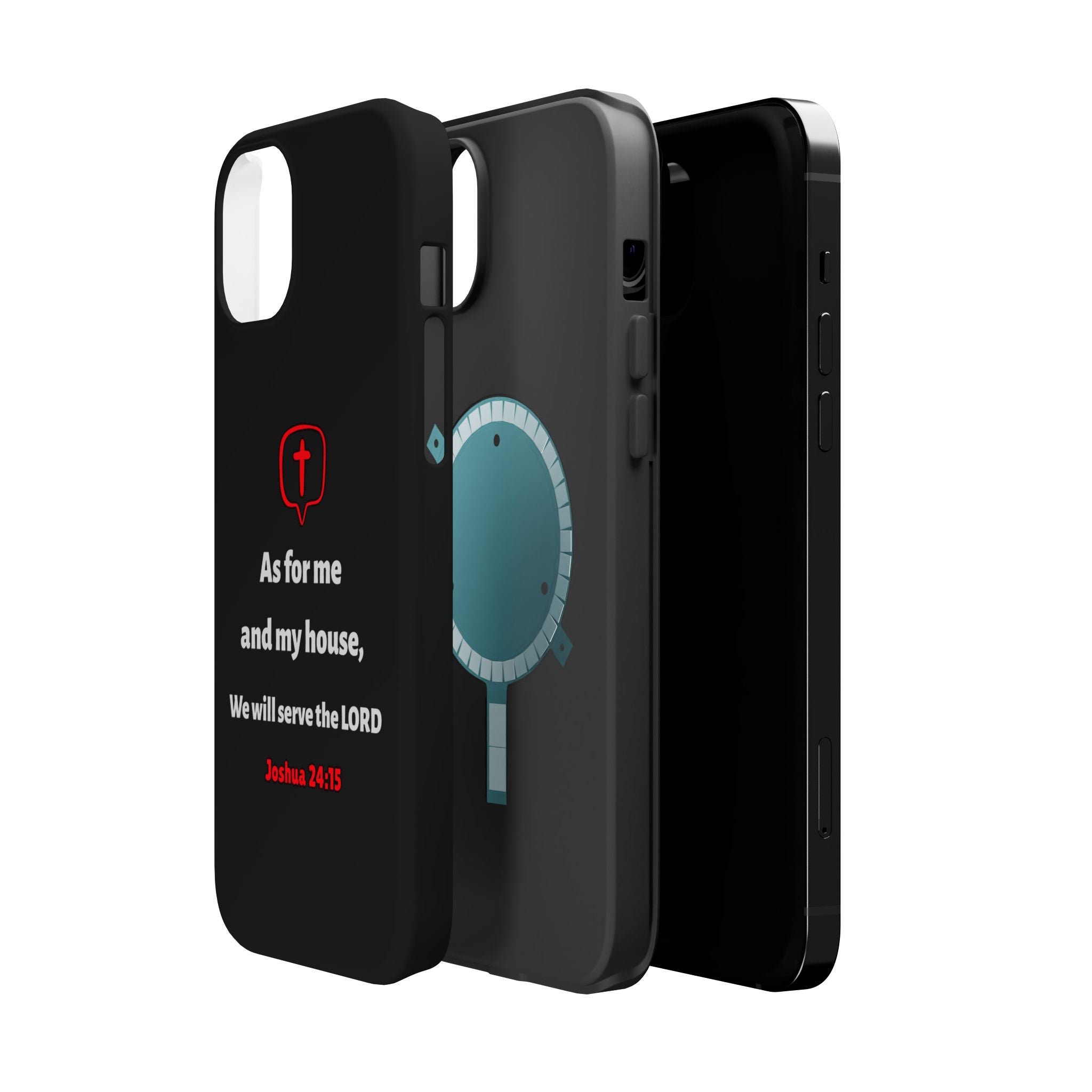 Inspirational Phone Case with bible verse Joshua 24:15 | Custom Magnetic Tough Case for iPhone series, Bible Verse Gifts, Faith-Based Accessories for Christians, Unique Phone Cover