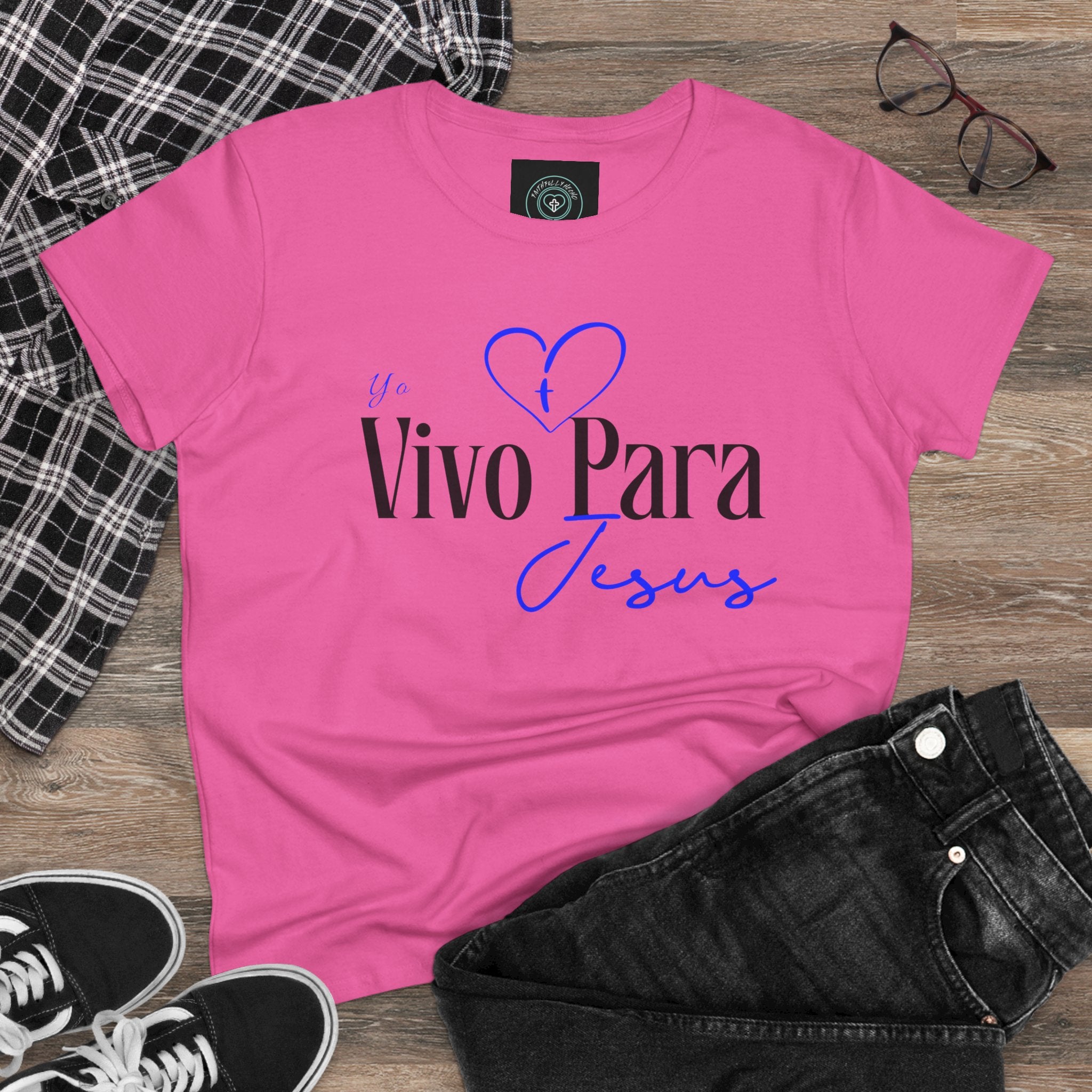 Vivo Para Jesus Cotton Tee, Faith-Based T-Shirt, Christian Apparel, Inspirational Gift, Casual Summer Wear, Religious Statement Top