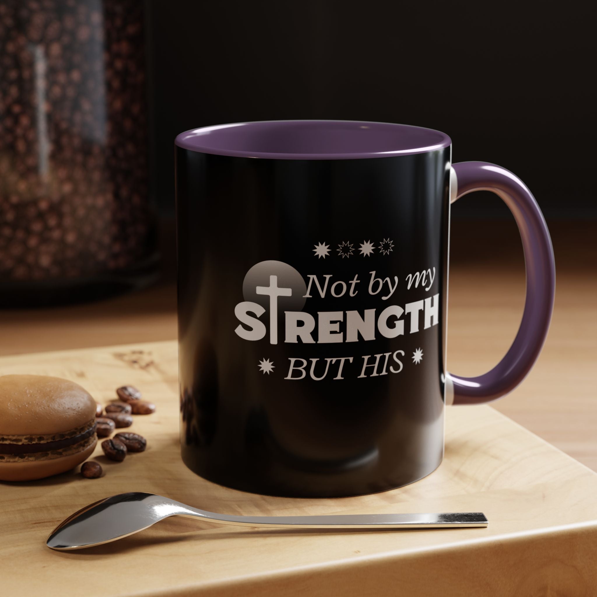 Not by My Strength but His – Christian Ceramic Mug – Faith-Based Coffee Cup for Women & Men - Faithfully Hecho