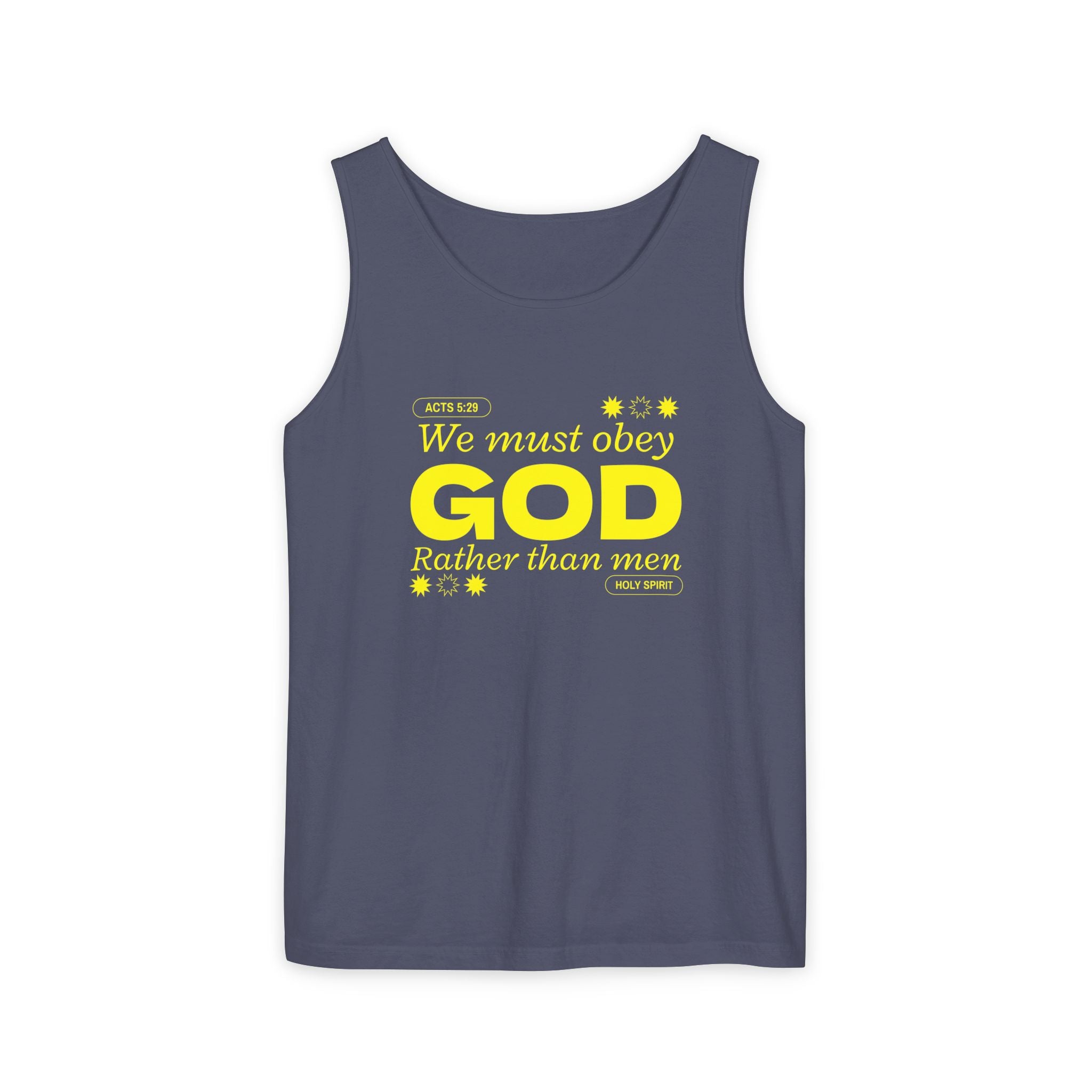 Faith-Inspired Tank Top, We must Obey God, Summer Essential, Religious Gift, Casual Wear, Christian Apparel