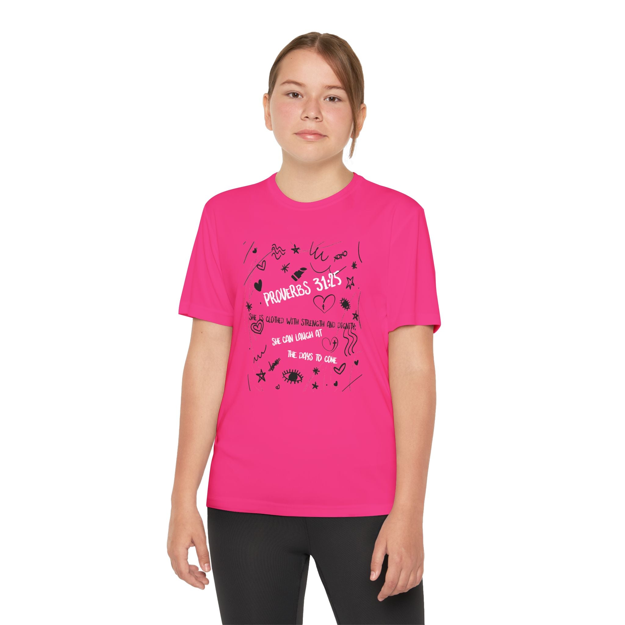 Strength and Dignity Youth Tee - Inspired in bible verse Proverbs 31:25 - Gift, Birthday, Kids Family