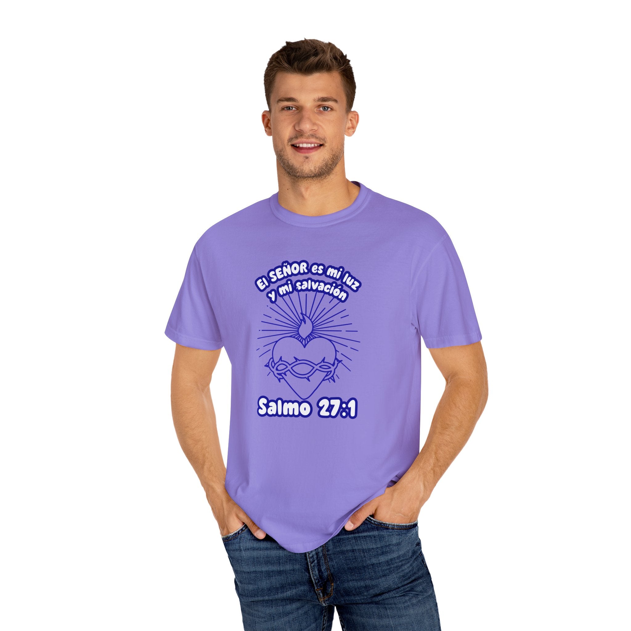 Christian Unisex Spanish Tee - Inspirado en el Salmo 27:1 " El seÑor es mi Luz y mi Salvacion. Great for gift, Birthday, Church.