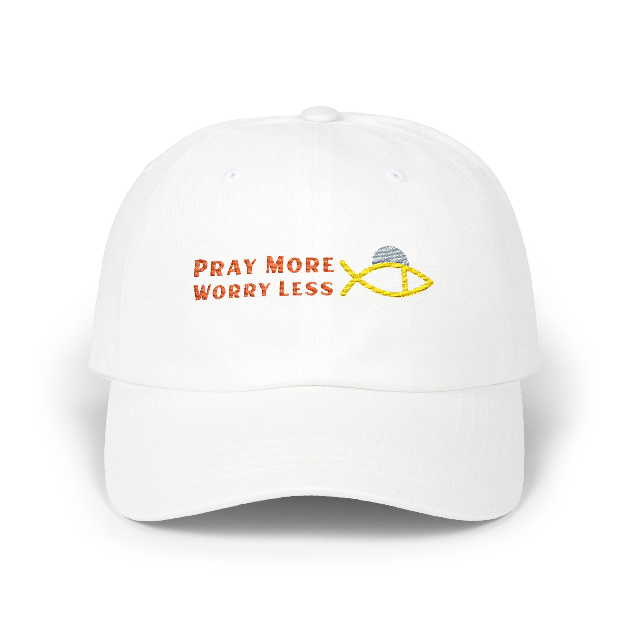 Pray More Worry Less Hat – Unisex Christian Cap – Faith-Based Everyday Headwear- Gift for Him, Father's Day Cap - Faithfully Hecho
