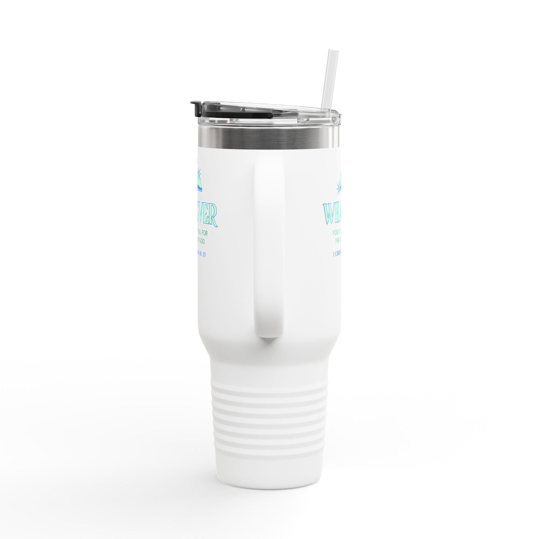 Personalized Insulated Travel Mug. Whatever you do, do it for the Glory of God. Quote Praising God. Perfect Gift for Travelers & Those on the Go.
