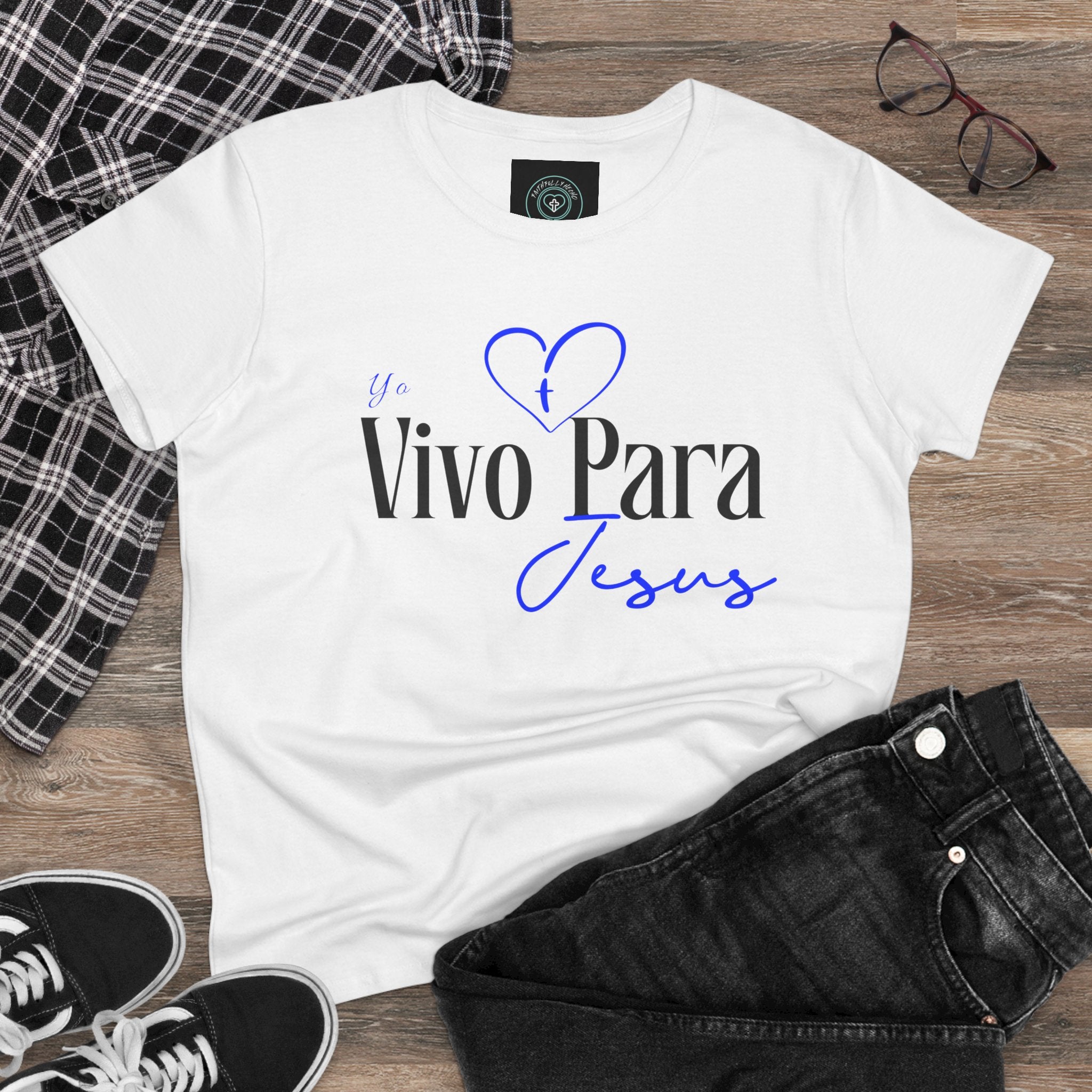 Vivo Para Jesus Cotton Tee, Faith-Based T-Shirt, Christian Apparel, Inspirational Gift, Casual Summer Wear, Religious Statement Top