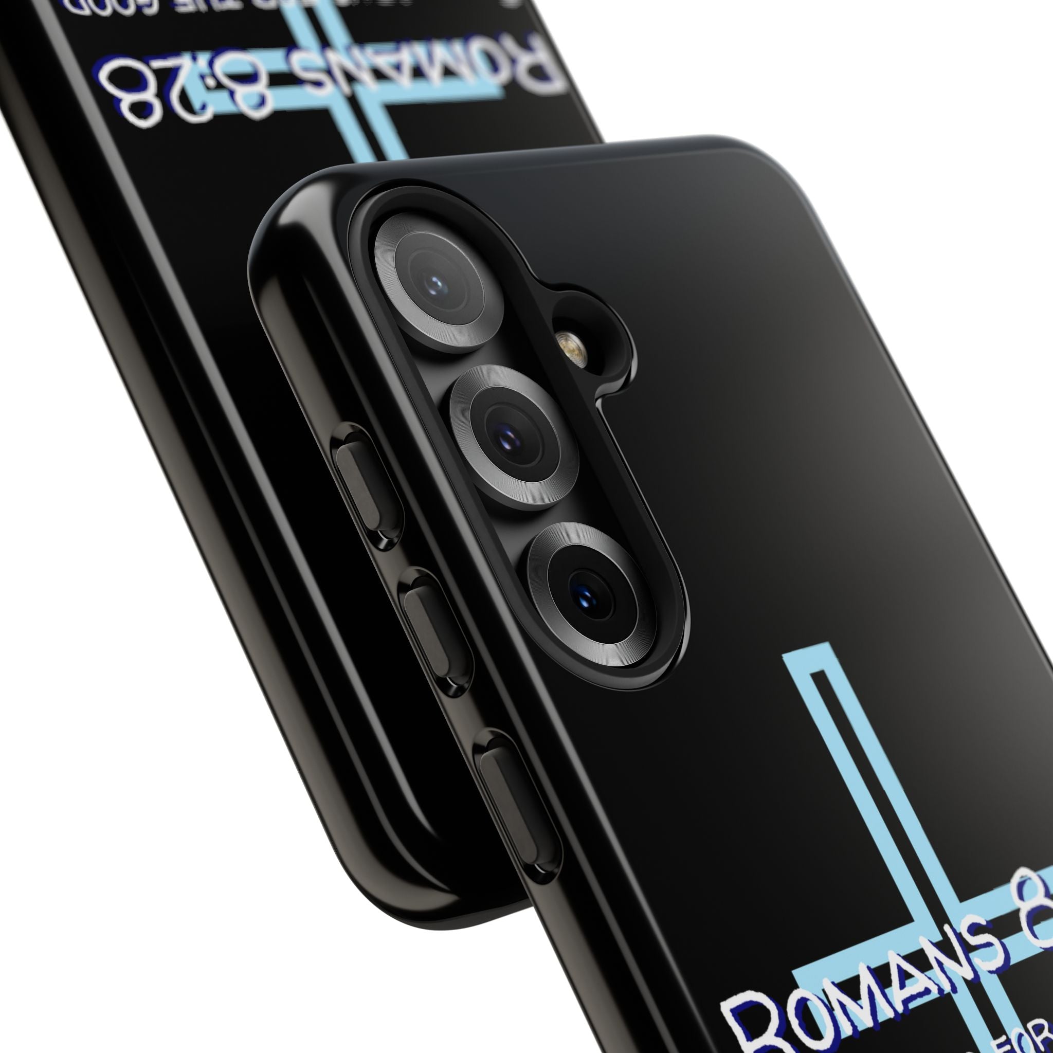 Christian Phone Case for Samsung Series, Tough Phone Case, Romans 8:28 Inspirational Gift, Faith-Based Phone Cover, Religious Style, Durable Cell Case