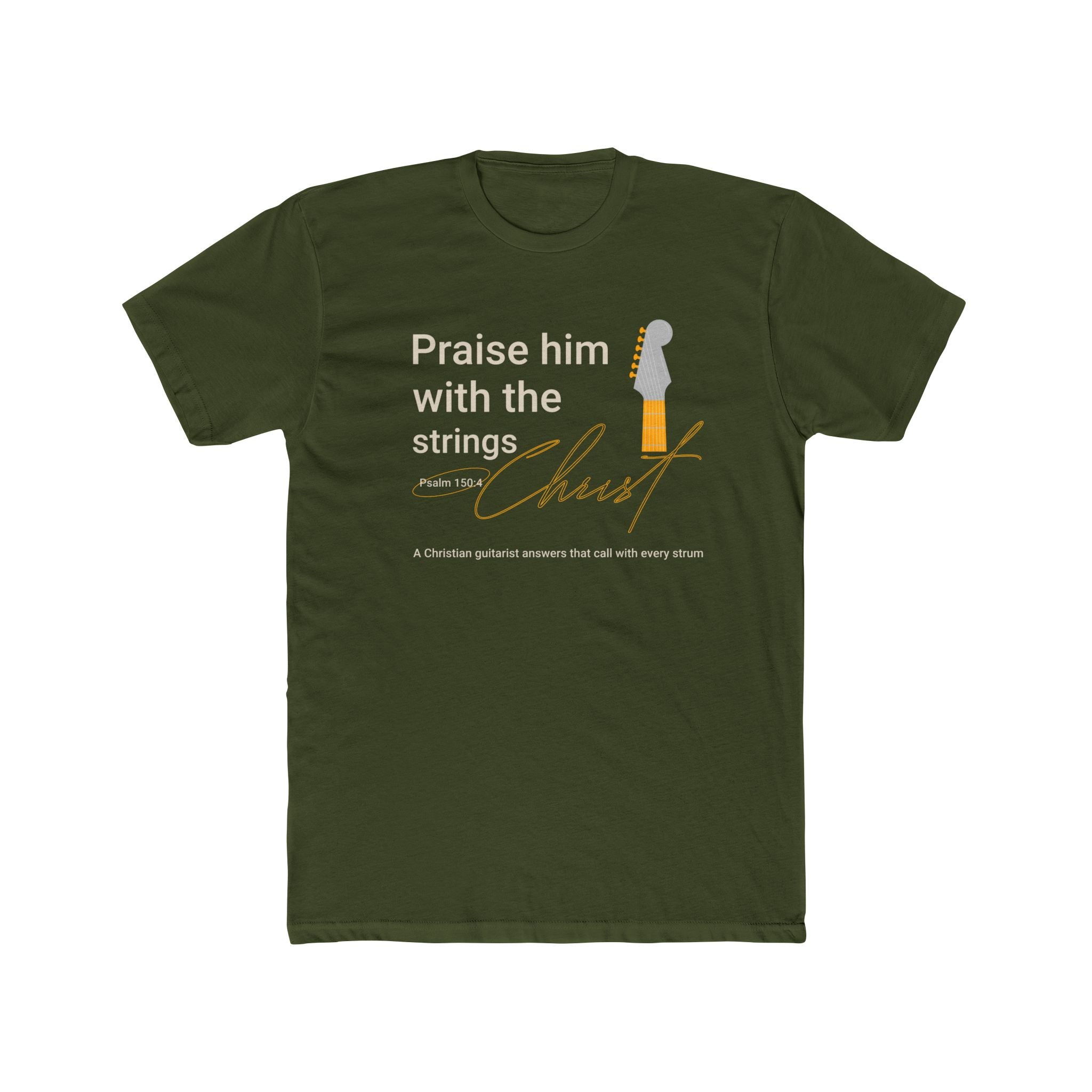 Praise Him Guitar Cotton Tee, Unisex Crew Neck Shirt, Christian Inspirational Top, Religious Gift, Faith-Based Apparel, Perfect for Church