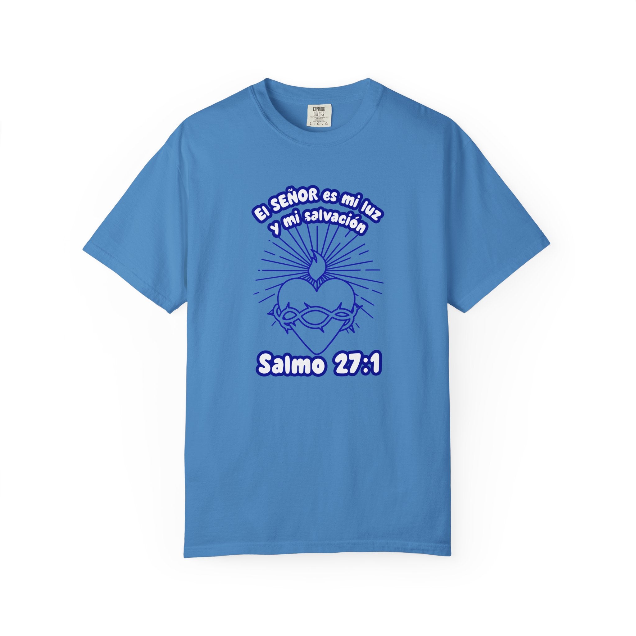 Christian Unisex Spanish Tee - Inspirado en el Salmo 27:1 " El seÑor es mi Luz y mi Salvacion. Great for gift, Birthday, Church.