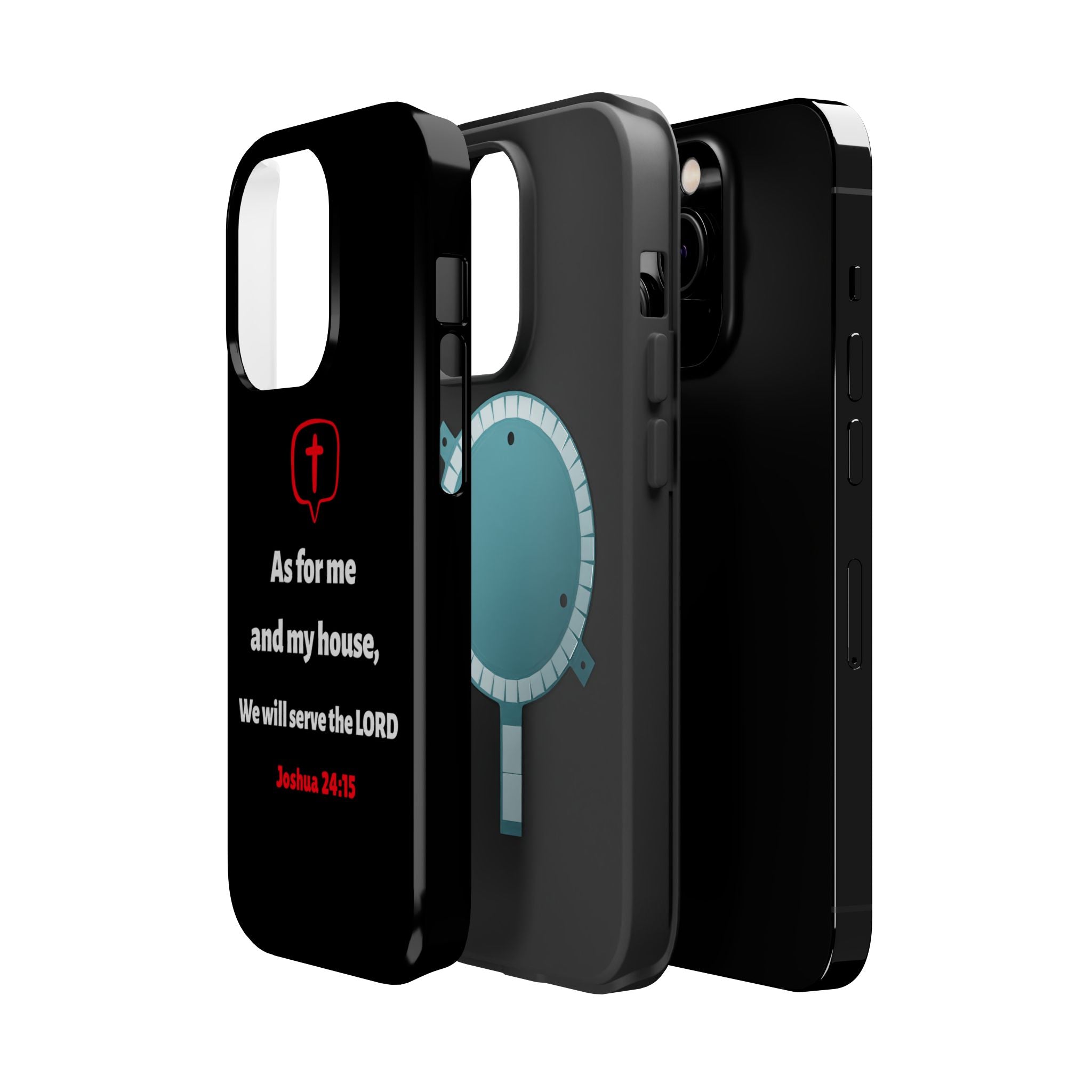 Inspirational Phone Case with bible verse Joshua 24:15 | Custom Magnetic Tough Case for iPhone series, Bible Verse Gifts, Faith-Based Accessories for Christians, Unique Phone Cover