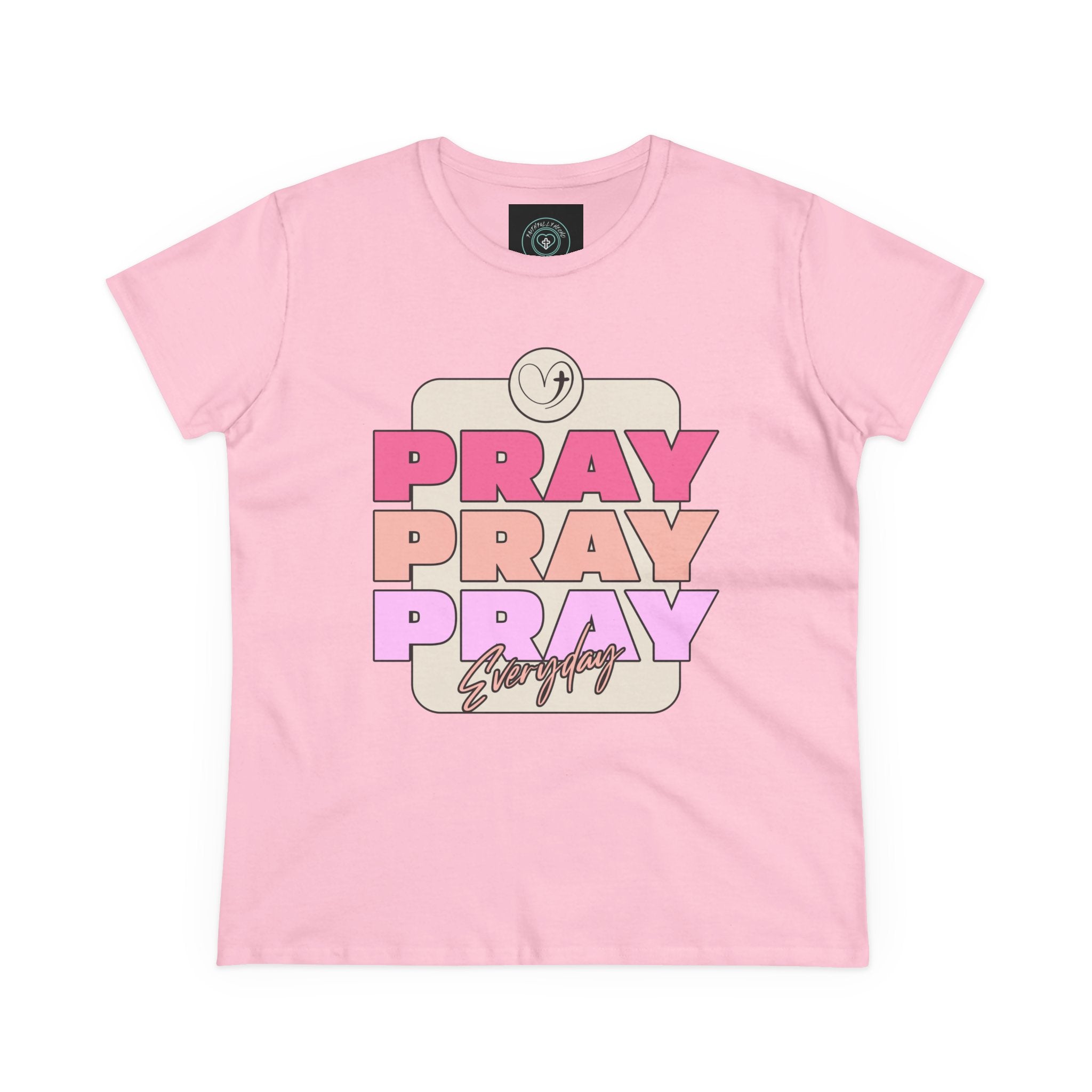 Inspirational Women's Tee, Casual Faith Shirt, Everyday Affirmation Top, Pray Pray Pray Graphic Tee, Gift for Her