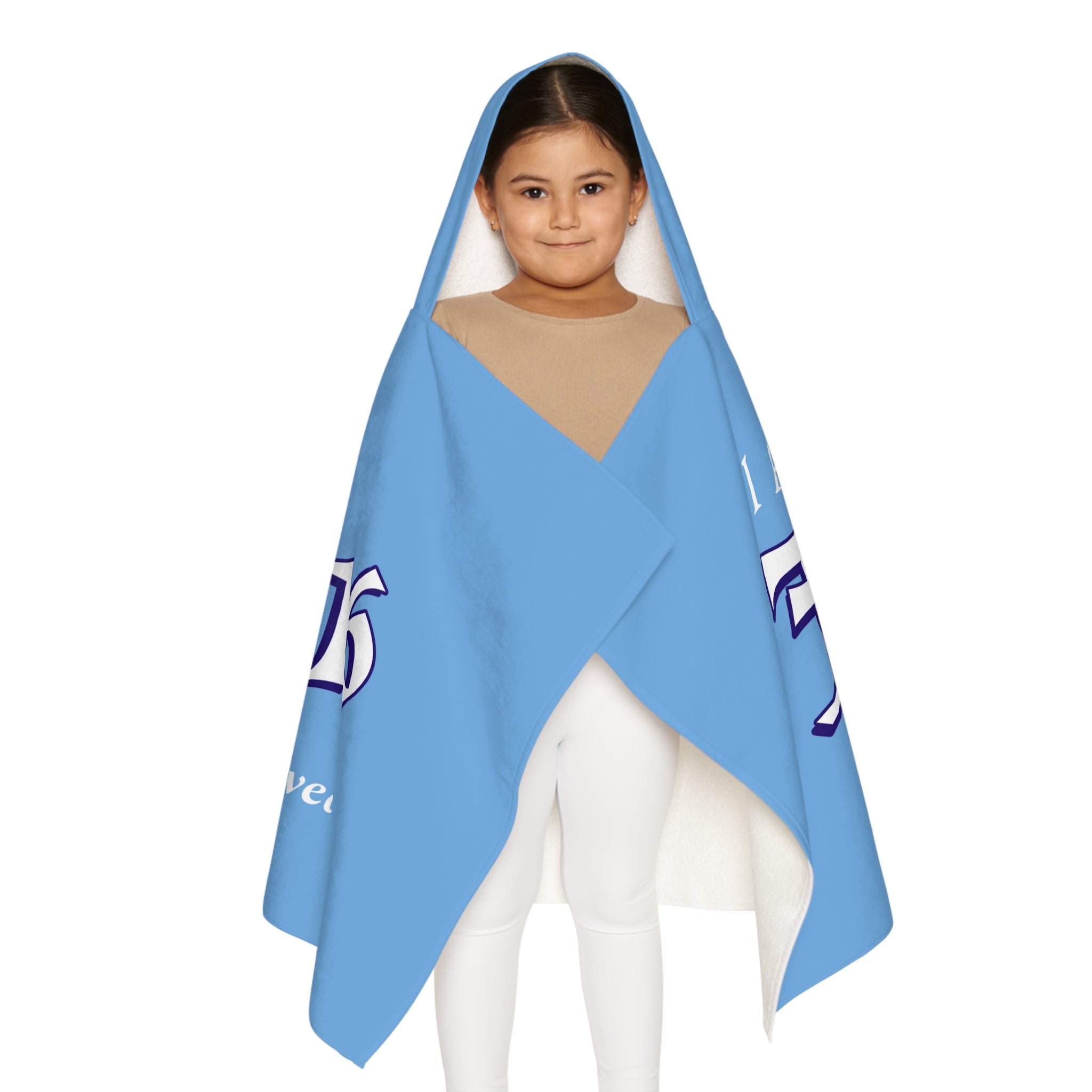 Youth Hooded Towel with Inspirational Quote, Soft Hooded Bath Towel, Christian Gift for Kids, John 3:16 Towel, Beach and Pool Fun