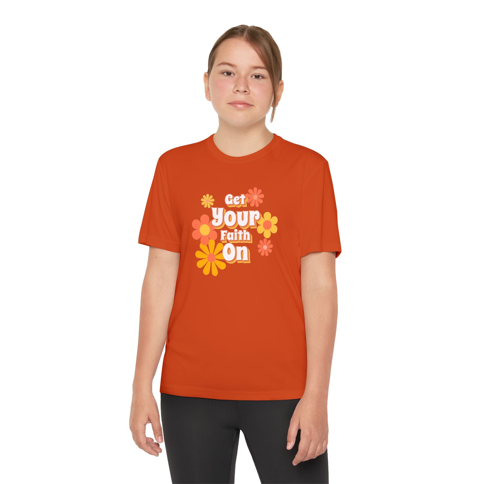 Get you Faith On - Youth Girl Competitor Tee, Inspirational Youth Family T-Shirt, Motivational Sports Tee,  Gift for Young Girls, Encouragement Top