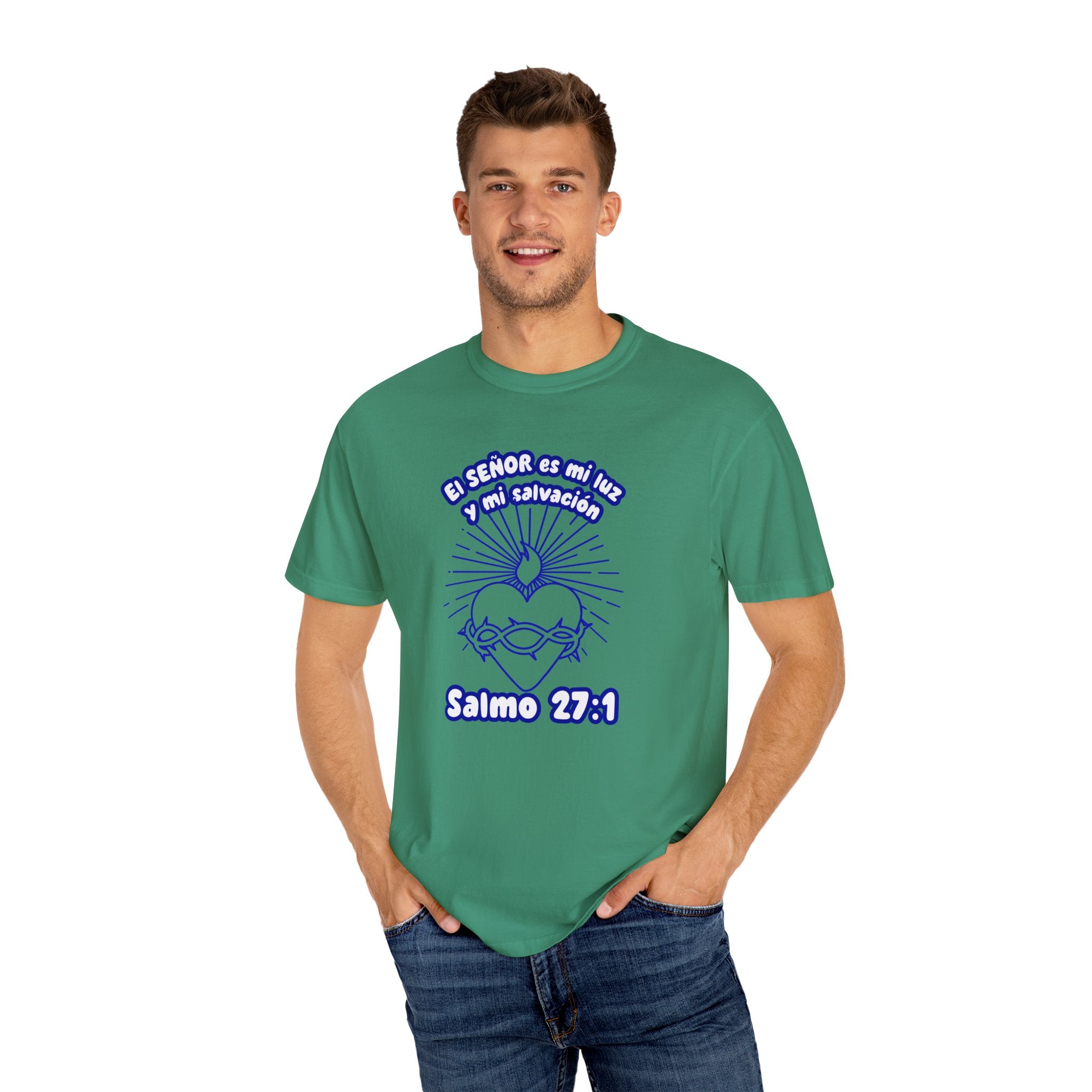 Christian Unisex Spanish Tee - Inspirado en el Salmo 27:1 " El seÑor es mi Luz y mi Salvacion. Great for gift, Birthday, Church.