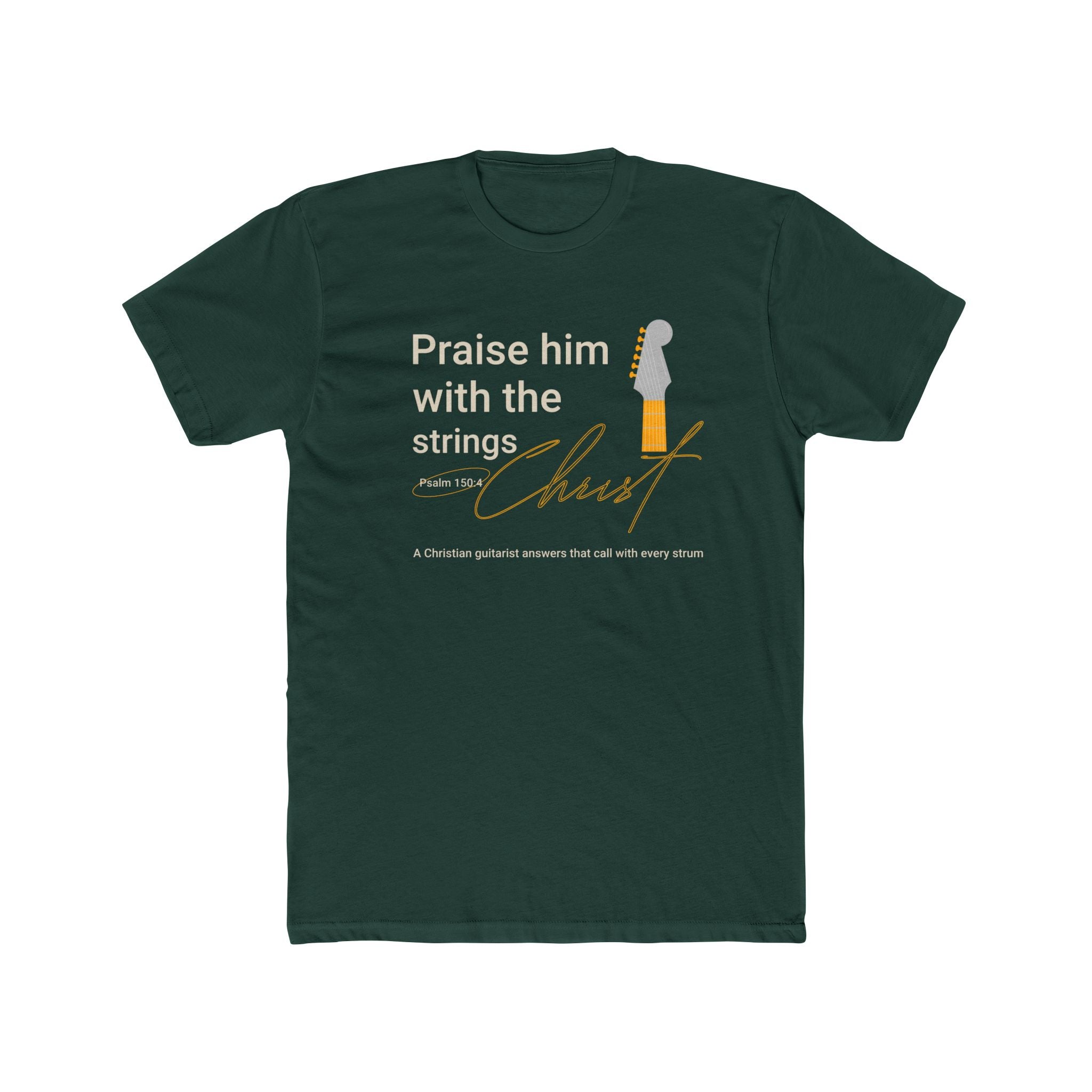 Praise Him Guitar Cotton Tee, Unisex Crew Neck Shirt, Christian Inspirational Top, Religious Gift, Faith-Based Apparel, Perfect for Church