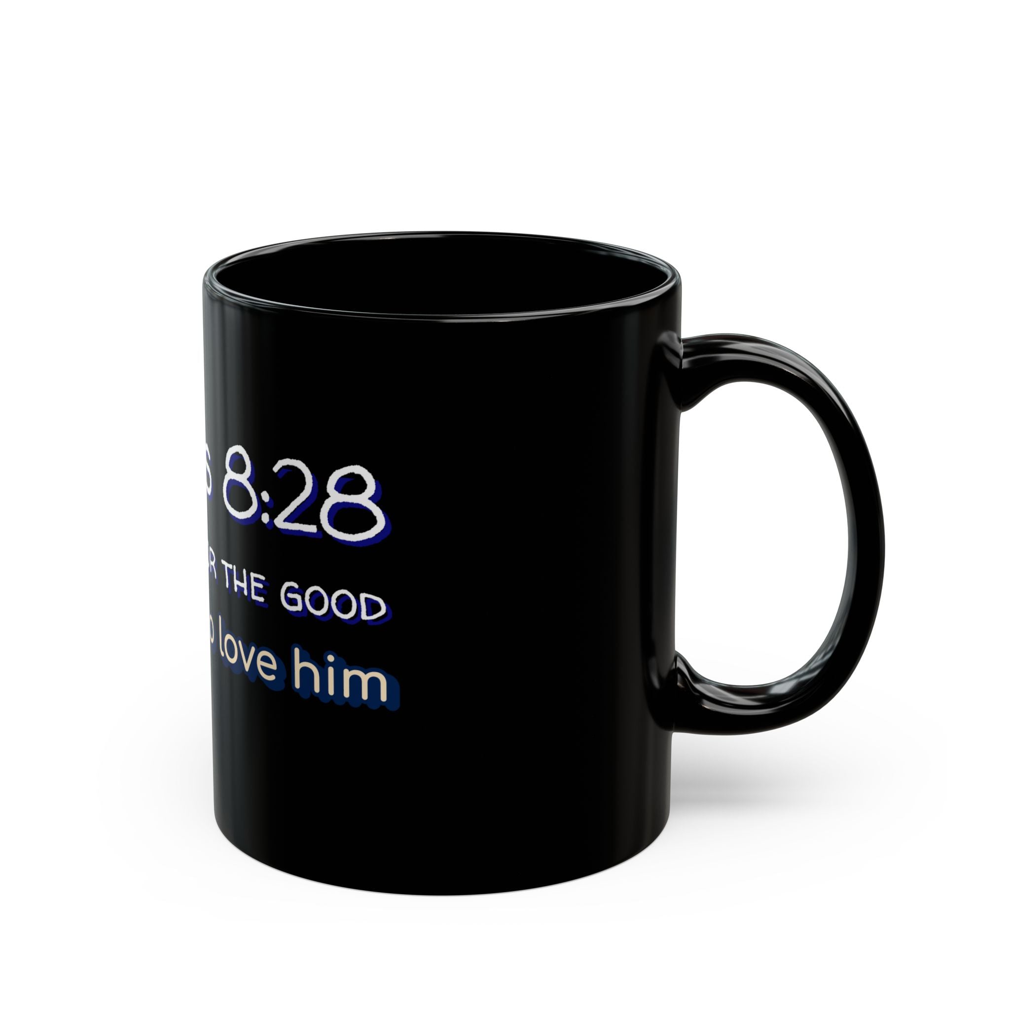 Faith-Inspired Black Mug for Coffee Lovers, Gift for Him, I can't but I know a Guy Mug, Religious Mug, Christian Coffee Cup inspired bible verse Romans 8:28