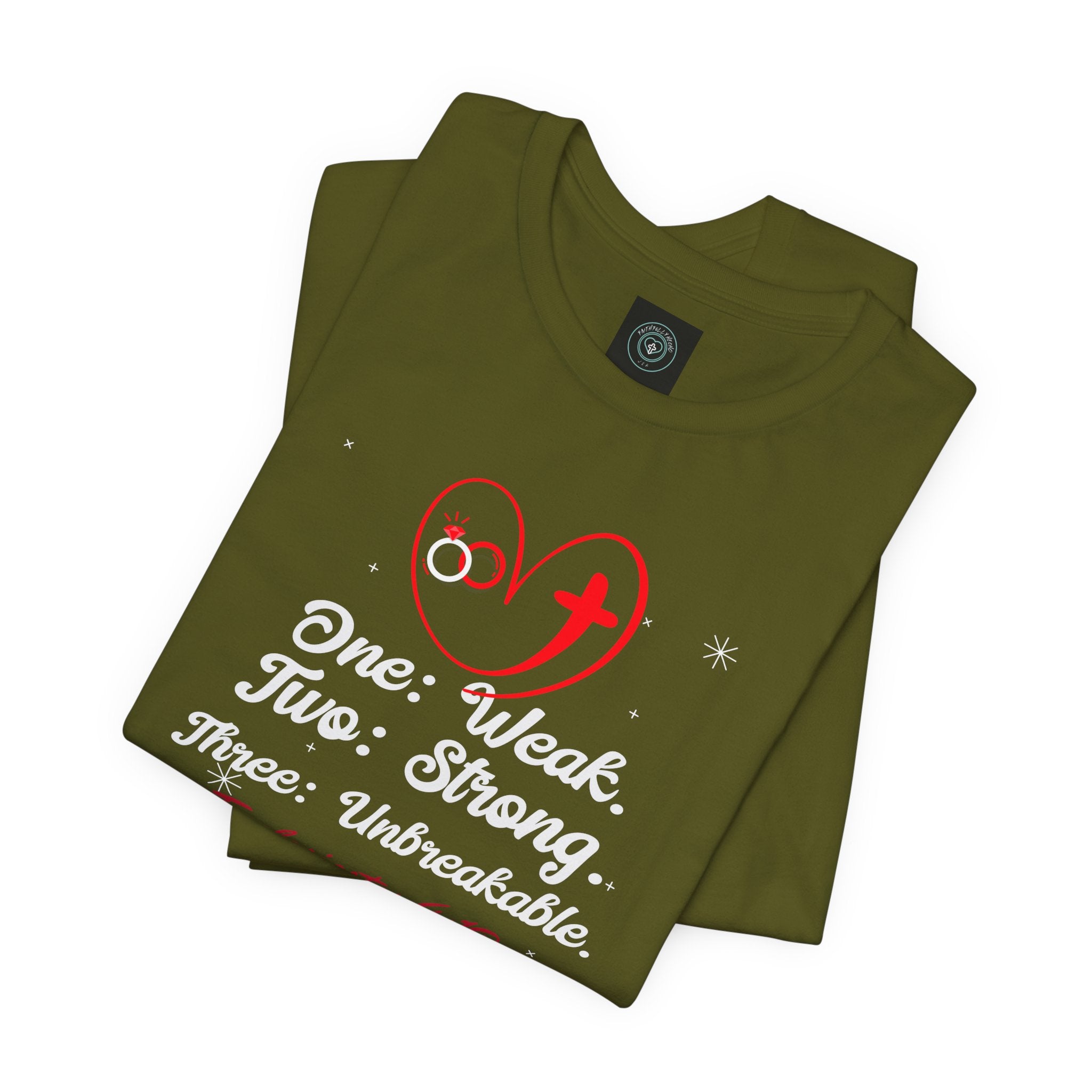 Christian tee for couple Blessing Design. Ideal for Gifts Christian couples, Birthday or Christmas. Inspired on bible verse Ecclesiastes 4:12- With Personalization Option to add wedding date