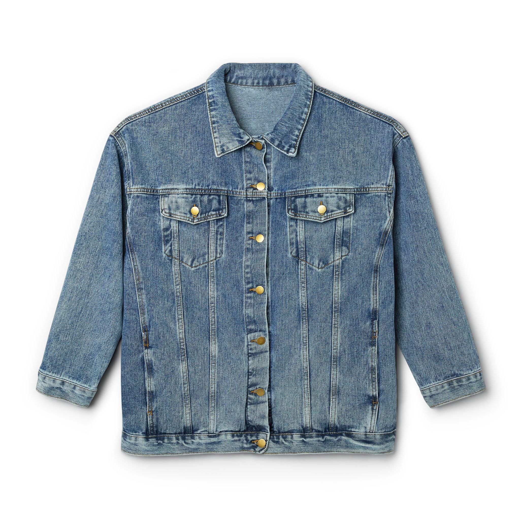 Trendy Women's Denim Jacket with 'Jesus is the Way' Design, Casual Spiritual Style, Gift for Faith Lovers, Spring Fashion, [...]