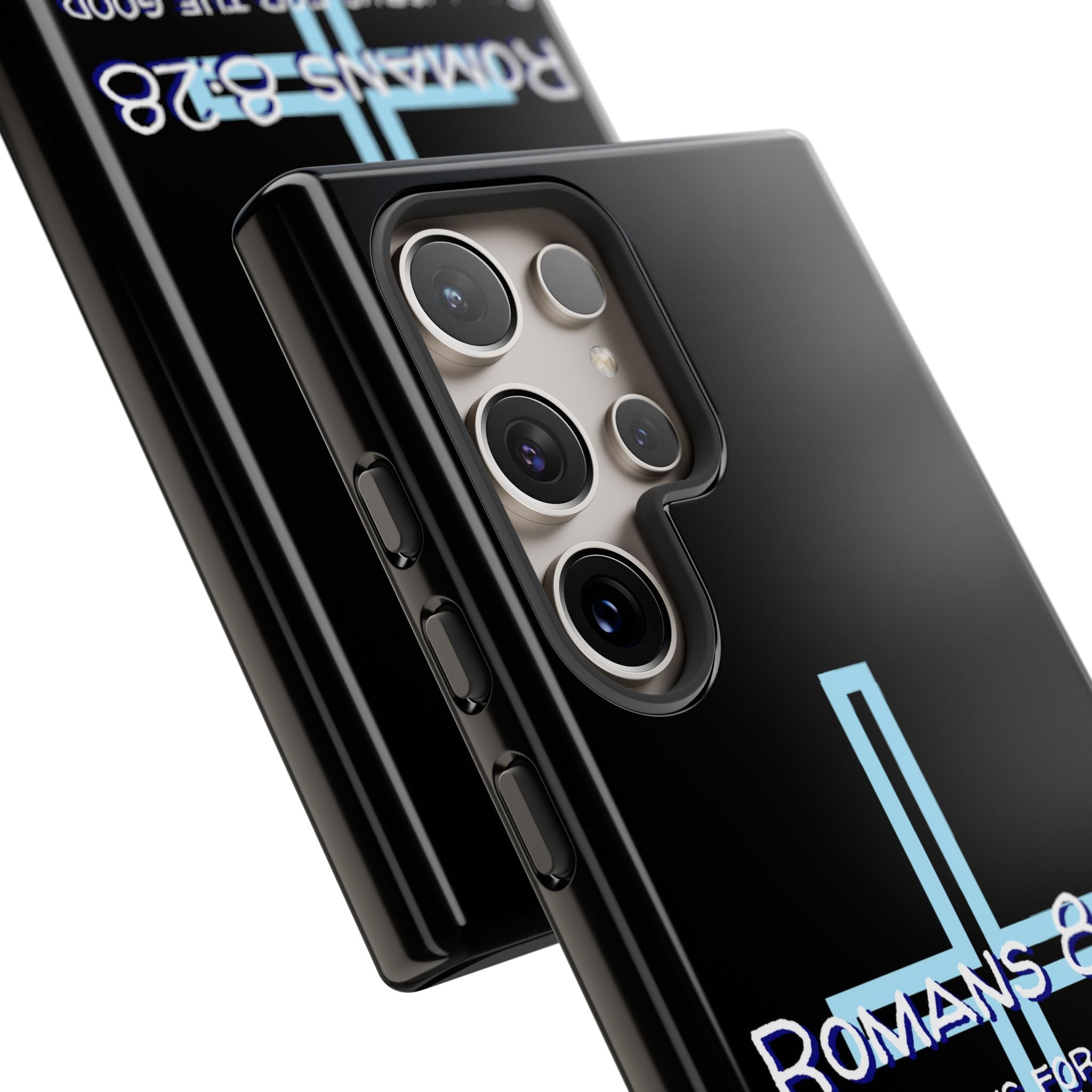 Christian Phone Case for Samsung Series, Tough Phone Case, Romans 8:28 Inspirational Gift, Faith-Based Phone Cover, Religious Style, Durable Cell Case