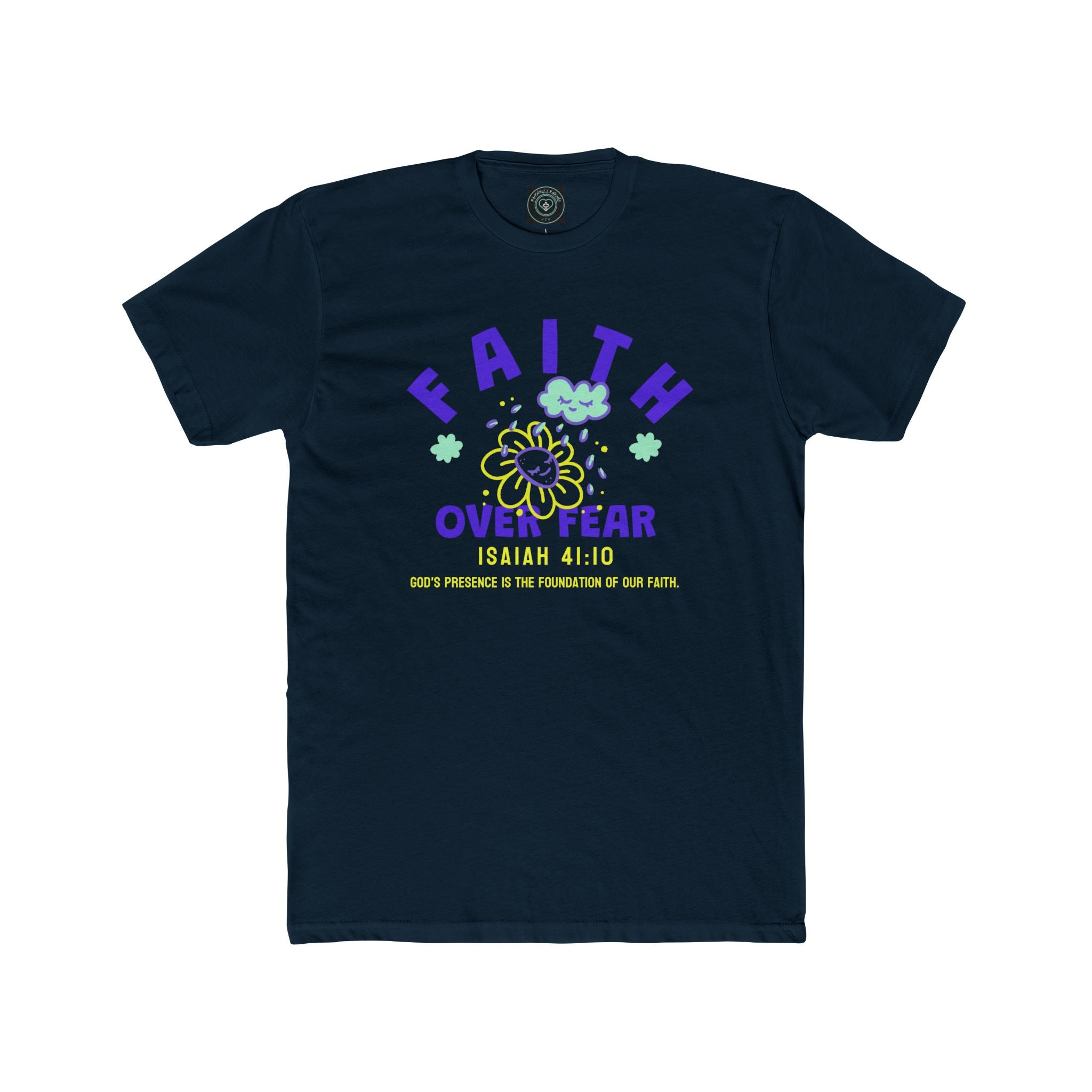 Faith Over Fear Faith-Inspired Cotton Crew Tee, Bible Verse Tee | Isaiah 41:10 | Christian T-Shirt, Inspirational Apparel, Gift for Believers