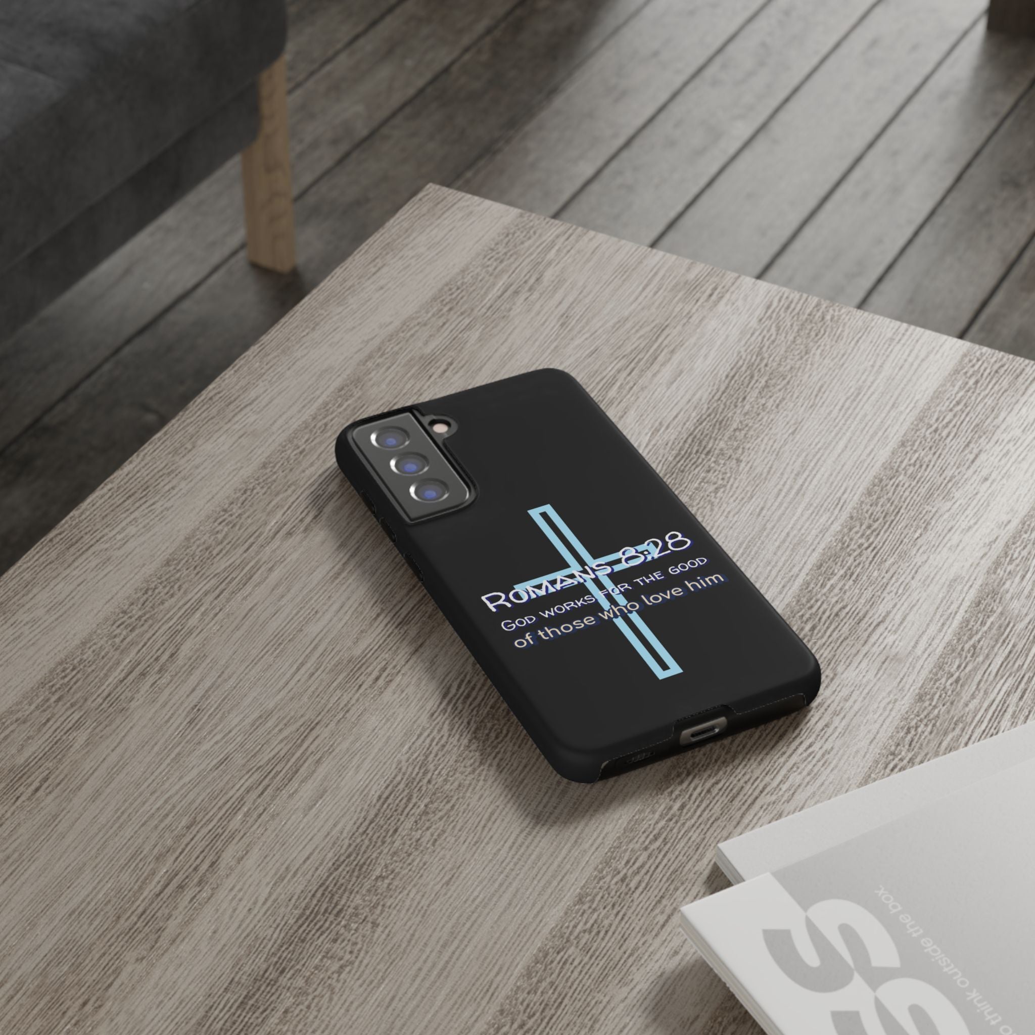 Christian Phone Case for Samsung Series, Tough Phone Case, Romans 8:28 Inspirational Gift, Faith-Based Phone Cover, Religious Style, Durable Cell Case