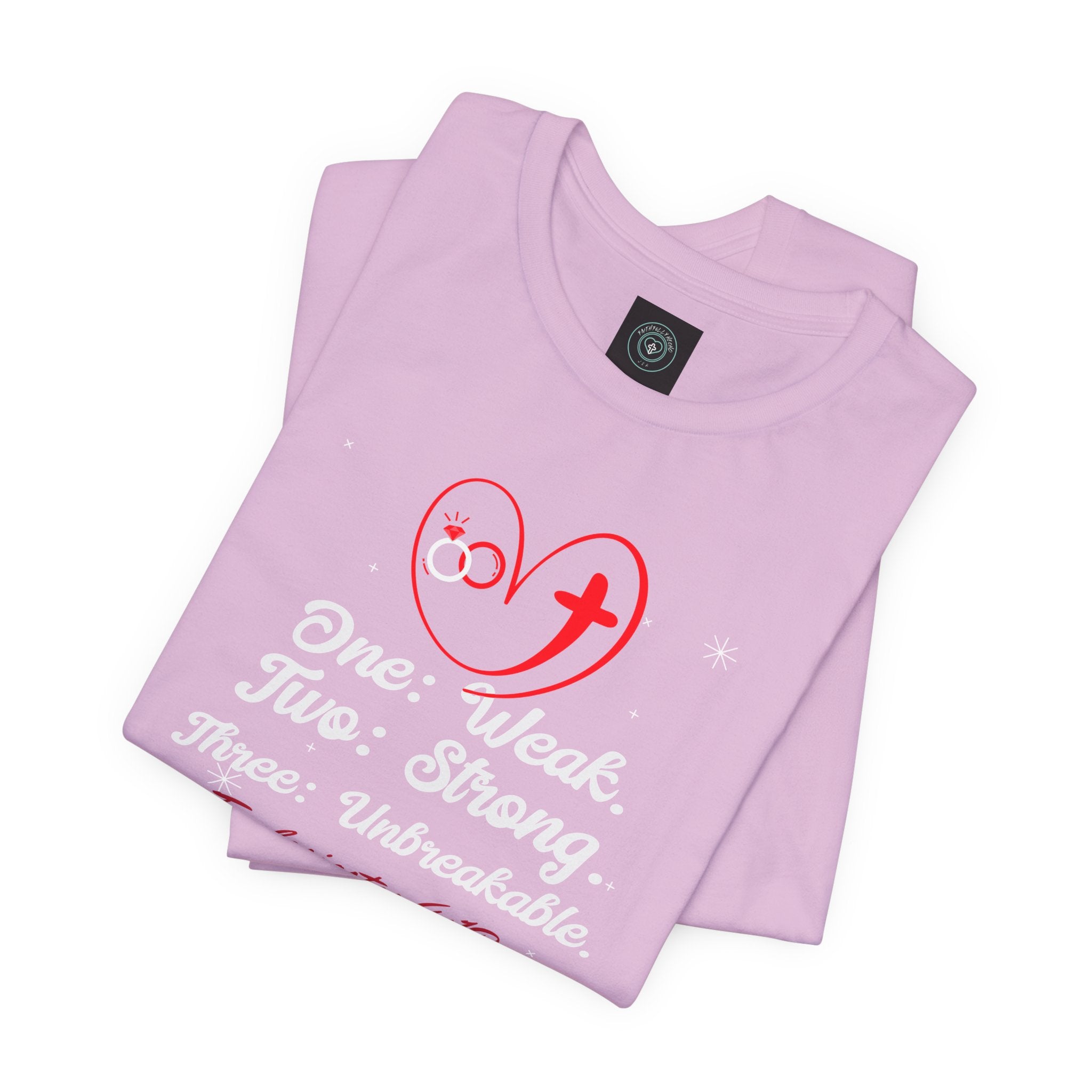 Christian tee for couple Blessing Design. Ideal for Gifts Christian couples, Birthday or Christmas. Inspired on bible verse Ecclesiastes 4:12- With Personalization Option to add wedding date