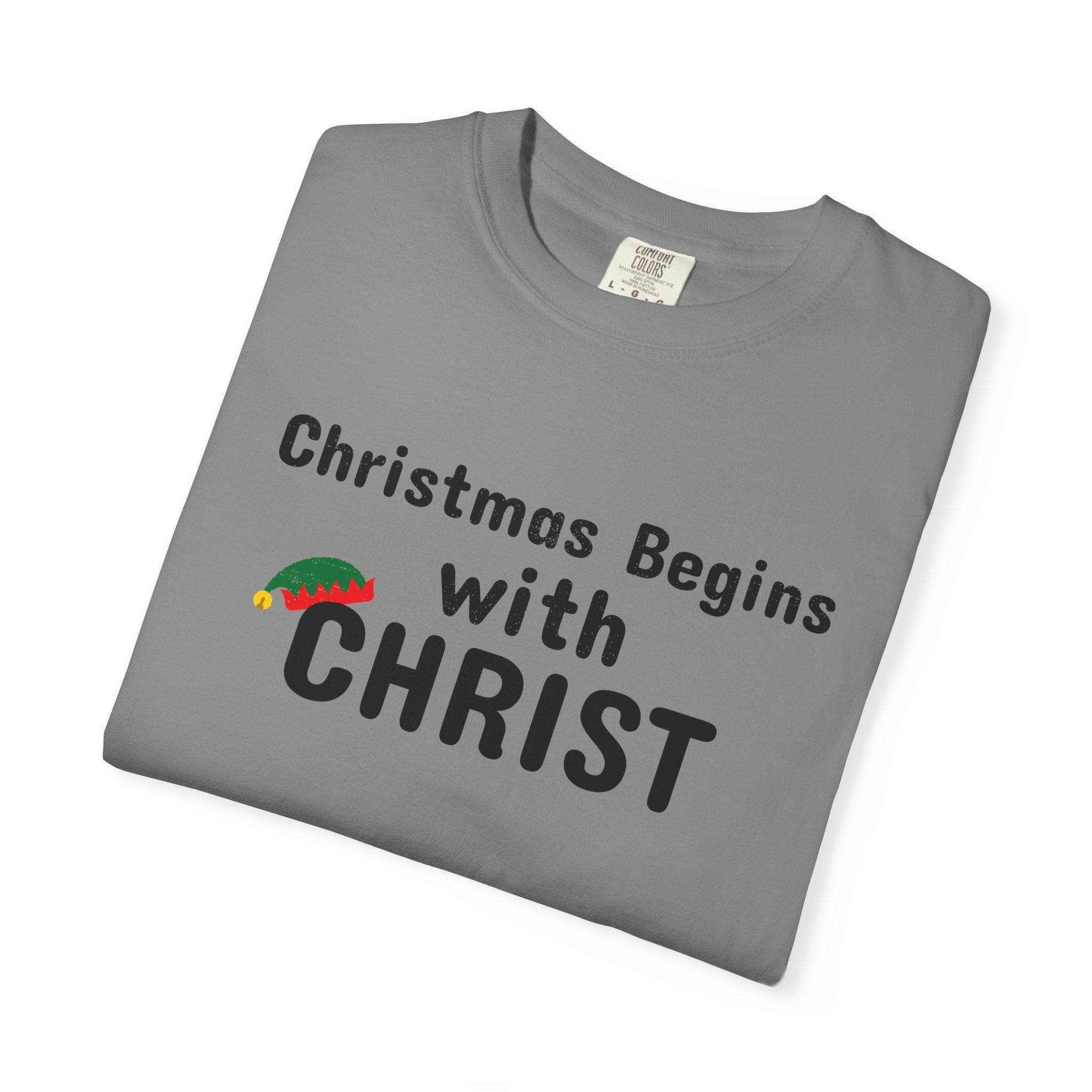 Christmas begins with Christ - Christian UNISEX tshirt - Church- Worship - Birthday - Family