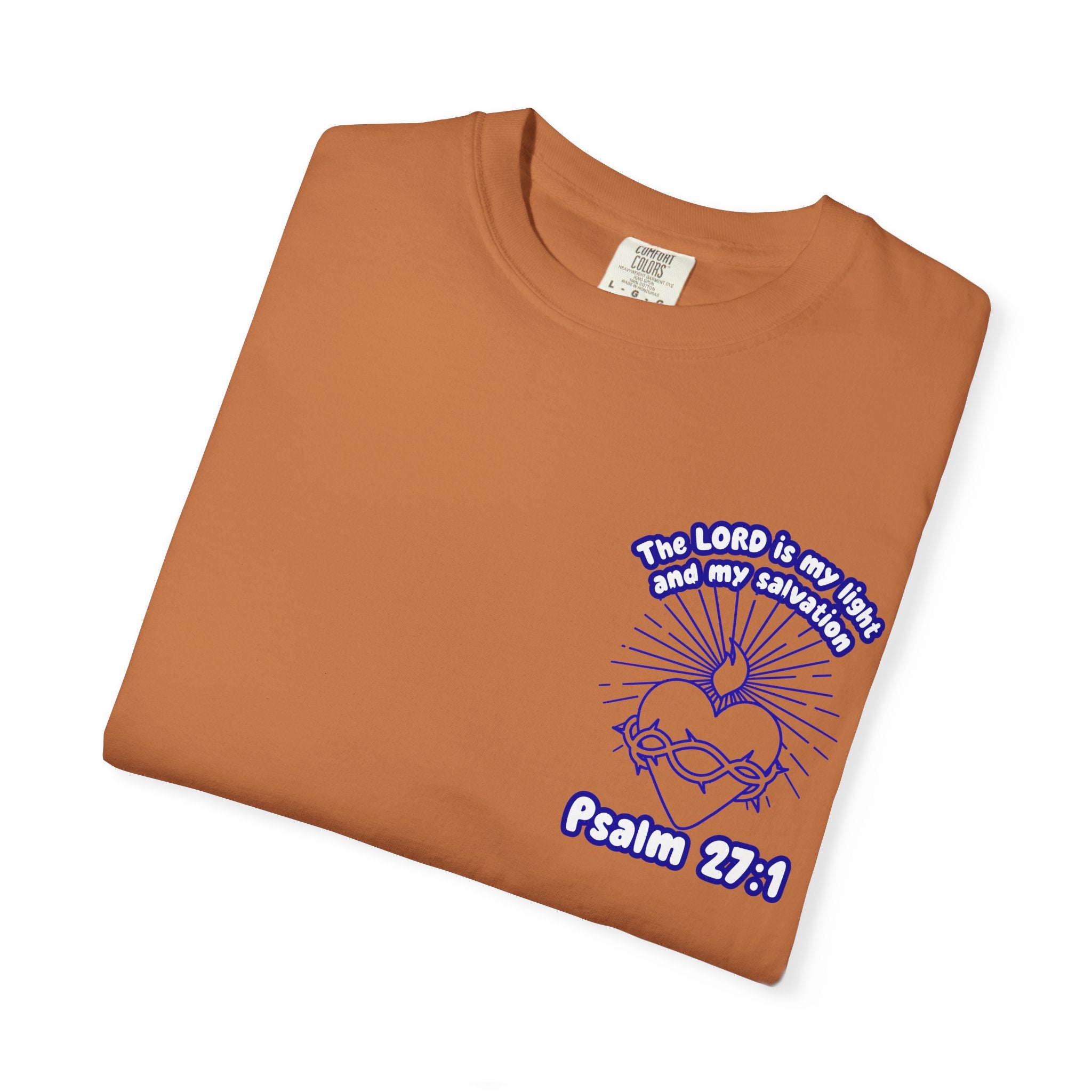 Christian Cross Unisex Tee - The Lord is my Light and my Salvation Design