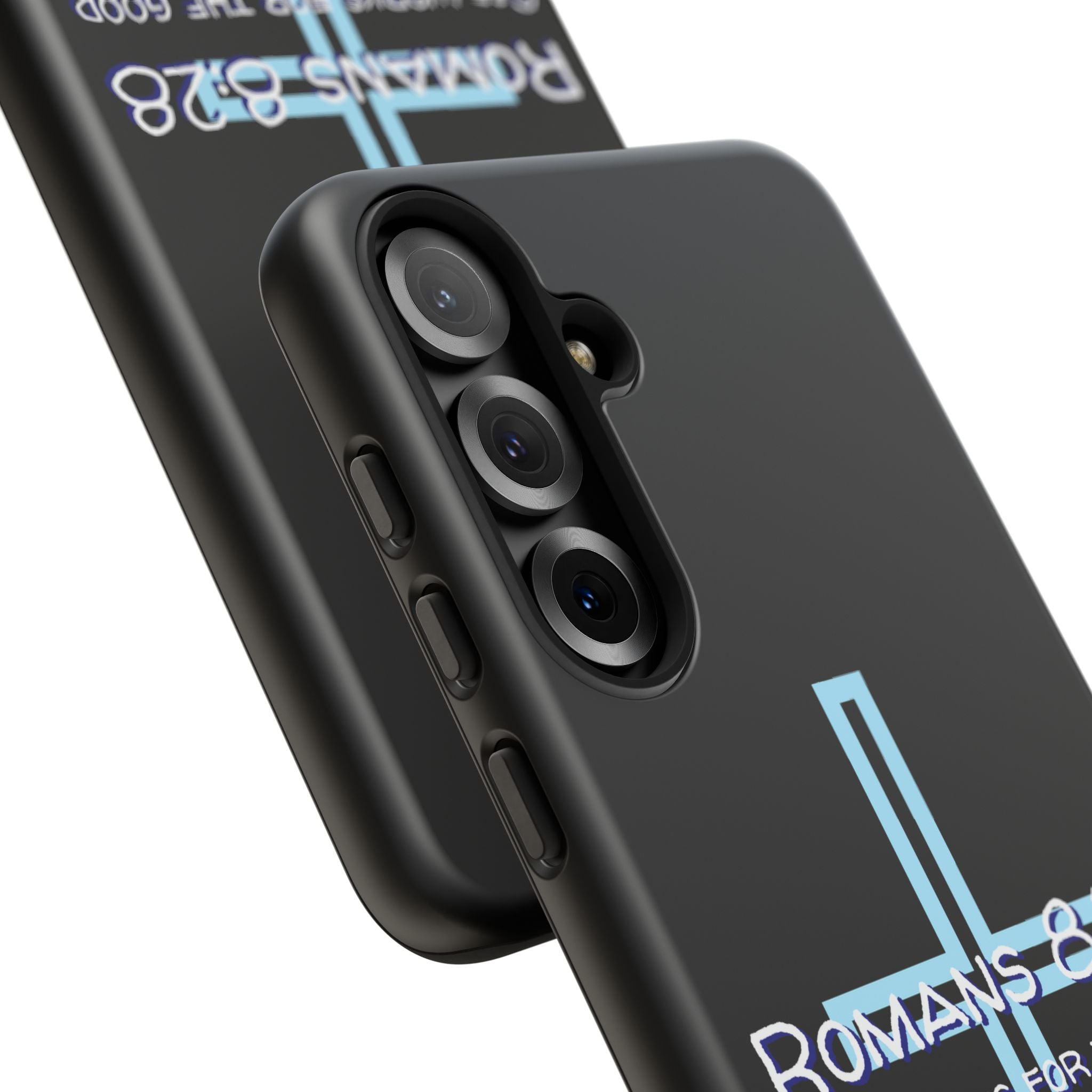 Christian Phone Case for Samsung Series, Tough Phone Case, Romans 8:28 Inspirational Gift, Faith-Based Phone Cover, Religious Style, Durable Cell Case
